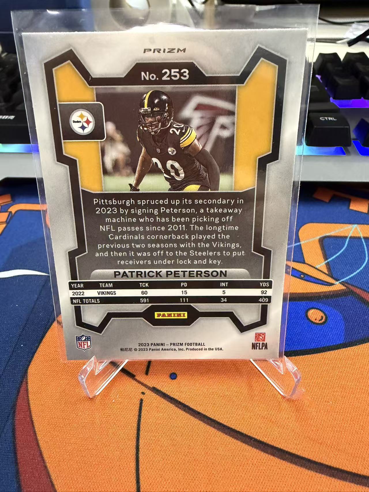 2023 Panini Prizm Patrick Peterson 帕特里克 皮特森 匹兹堡钢人队 PZ #253 官方代卖 Gordon