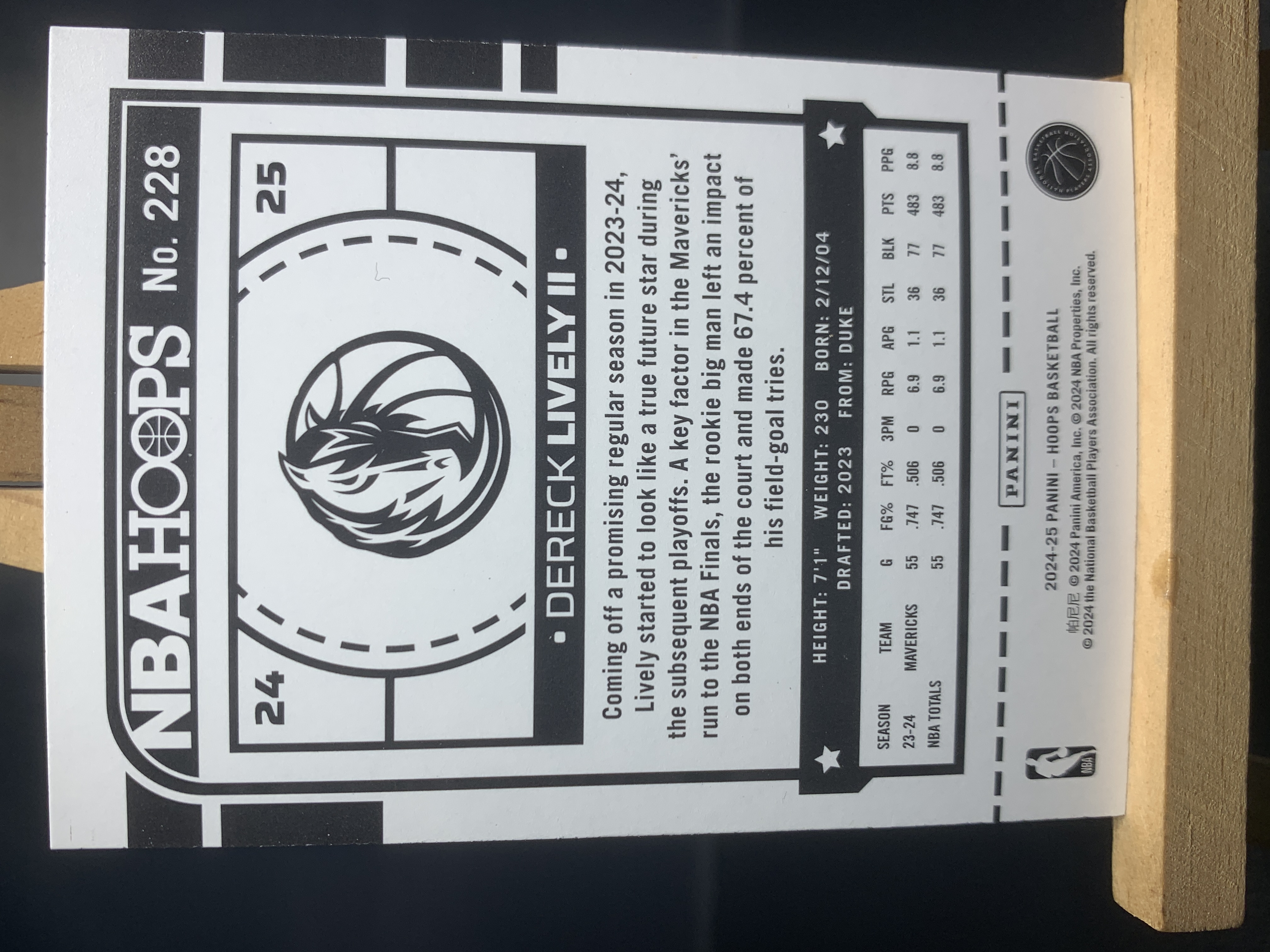 (B4) 2023-24 PANINI HOOPS 碎花折 德里克 莱夫利二世 独行侠 实卡好看 收藏凑套必备 边角小白!!!