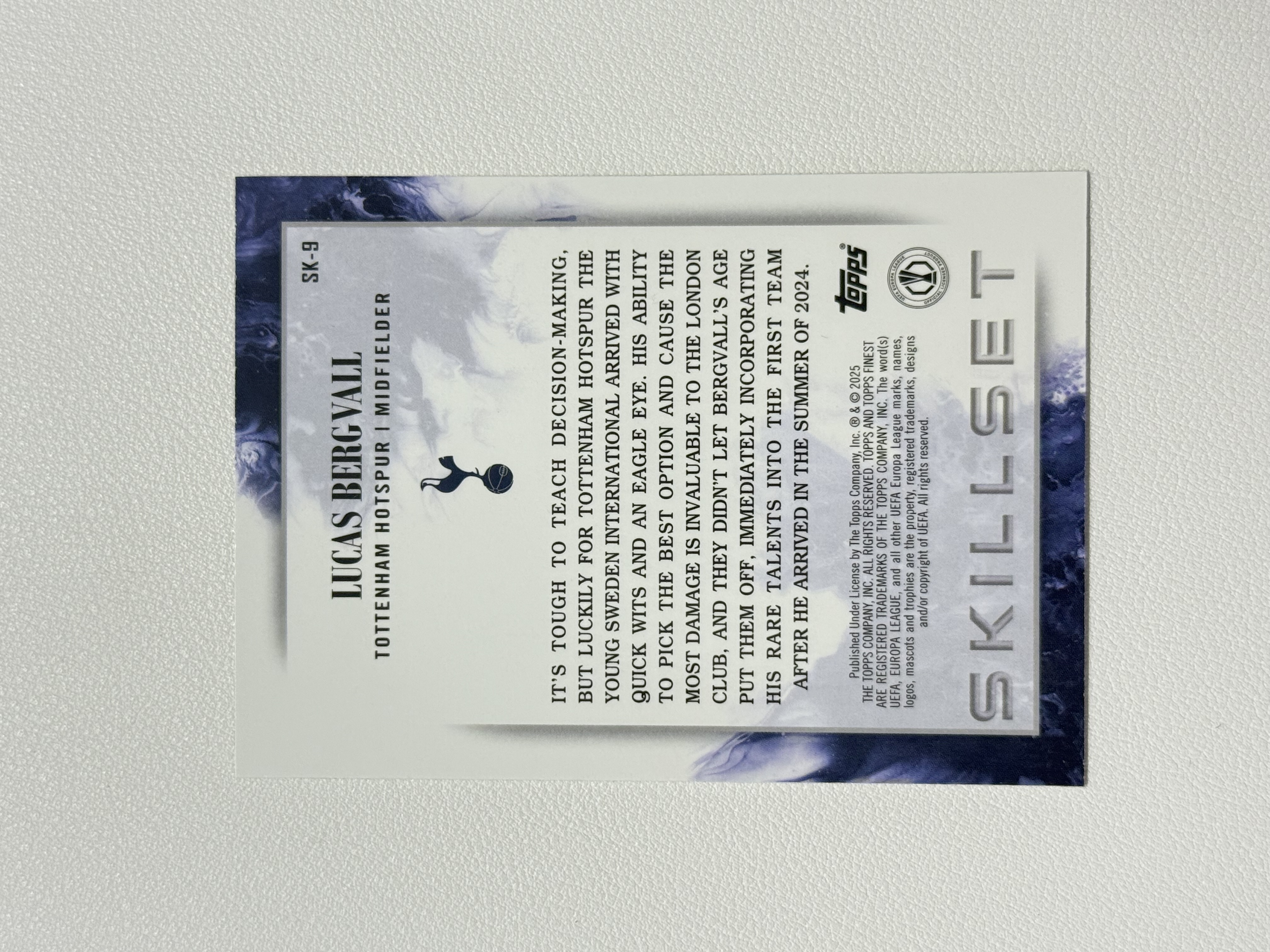 【天秤座拍卖大比例预付】2024-25 Topps Chrome 欧冠 欧战 热刺 Bergvall 贝里瓦尔 新秀 rc 技巧特卡 收藏必备※Max