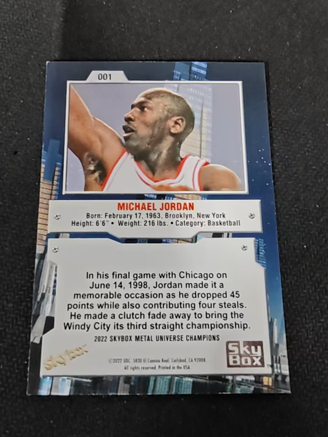 2022 Skybox Metal Michael Jordan 篮球之神 迈克尔 乔丹 经典特卡 瑕疵如图