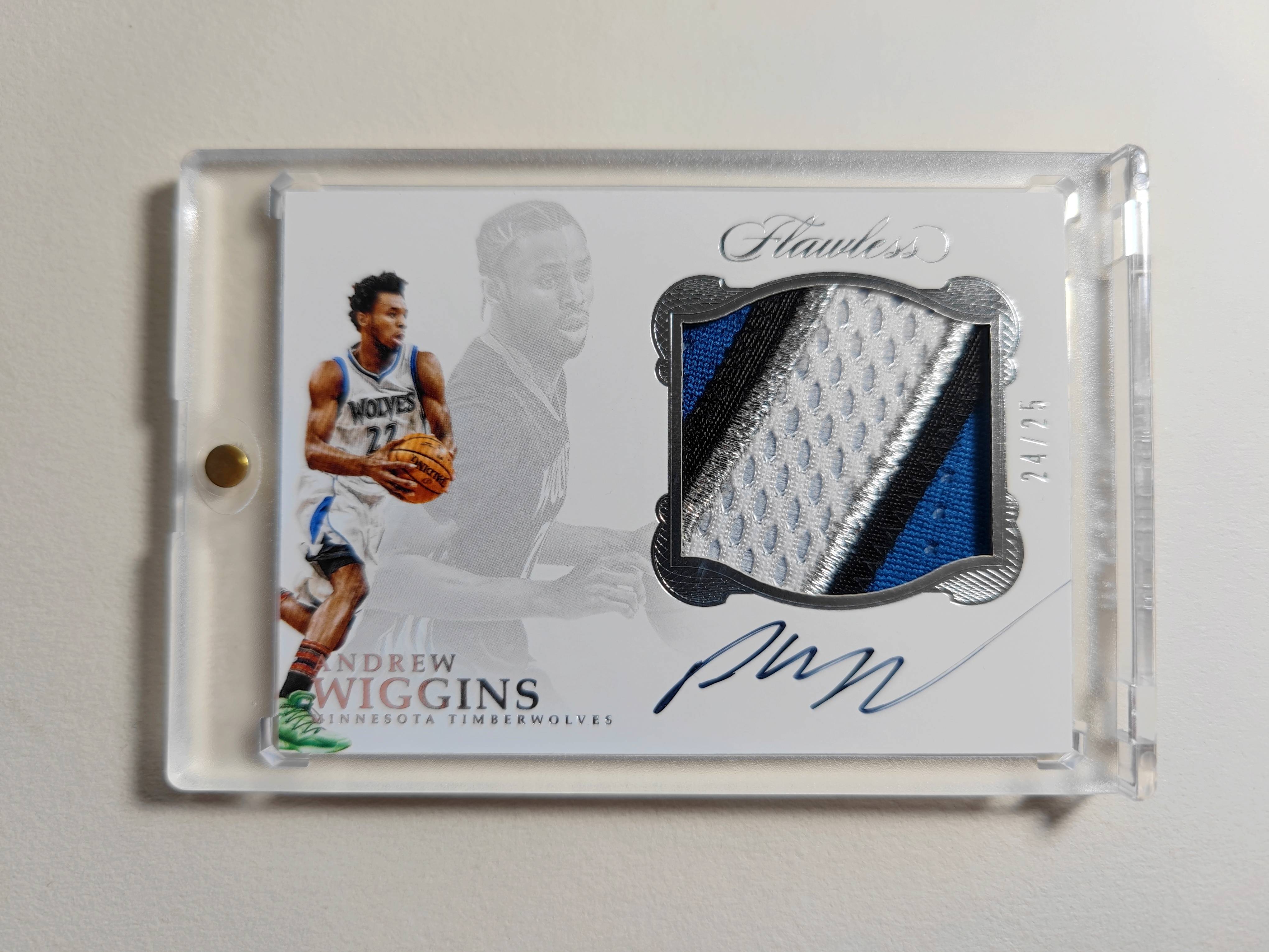 2016-17 Panini Flawless Andrew Wiggins 手提箱 森林狼 维金斯 顶级手提SS 大窗Patch签字 卡签 /25