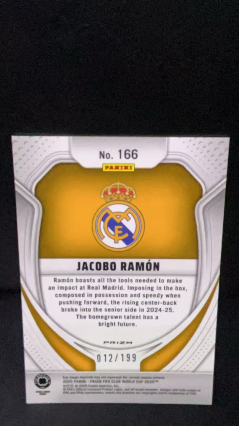 2024-25 Panini Prizm FIFA Club World Cup Jacobo Ramon RC 【杭州310】 世俱杯 皇家马德里 贾科沃 拉蒙 橙波纹折 新秀 12/199编 Y