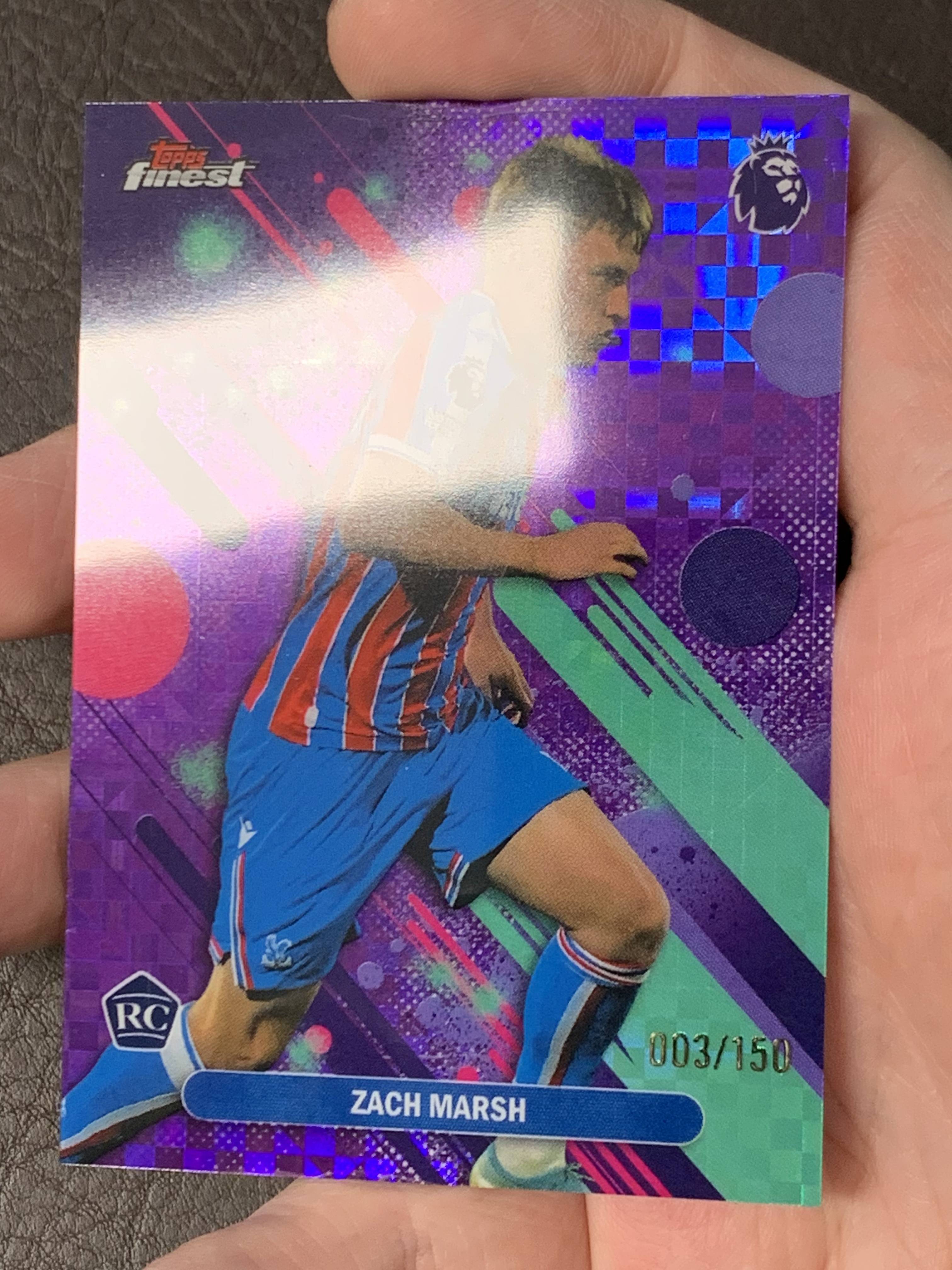 2026 Topps Finest MARSH 扎克 马什 RC 新秀 水晶宫 Zach Marsh 英超 一级 3/150 紫格子折