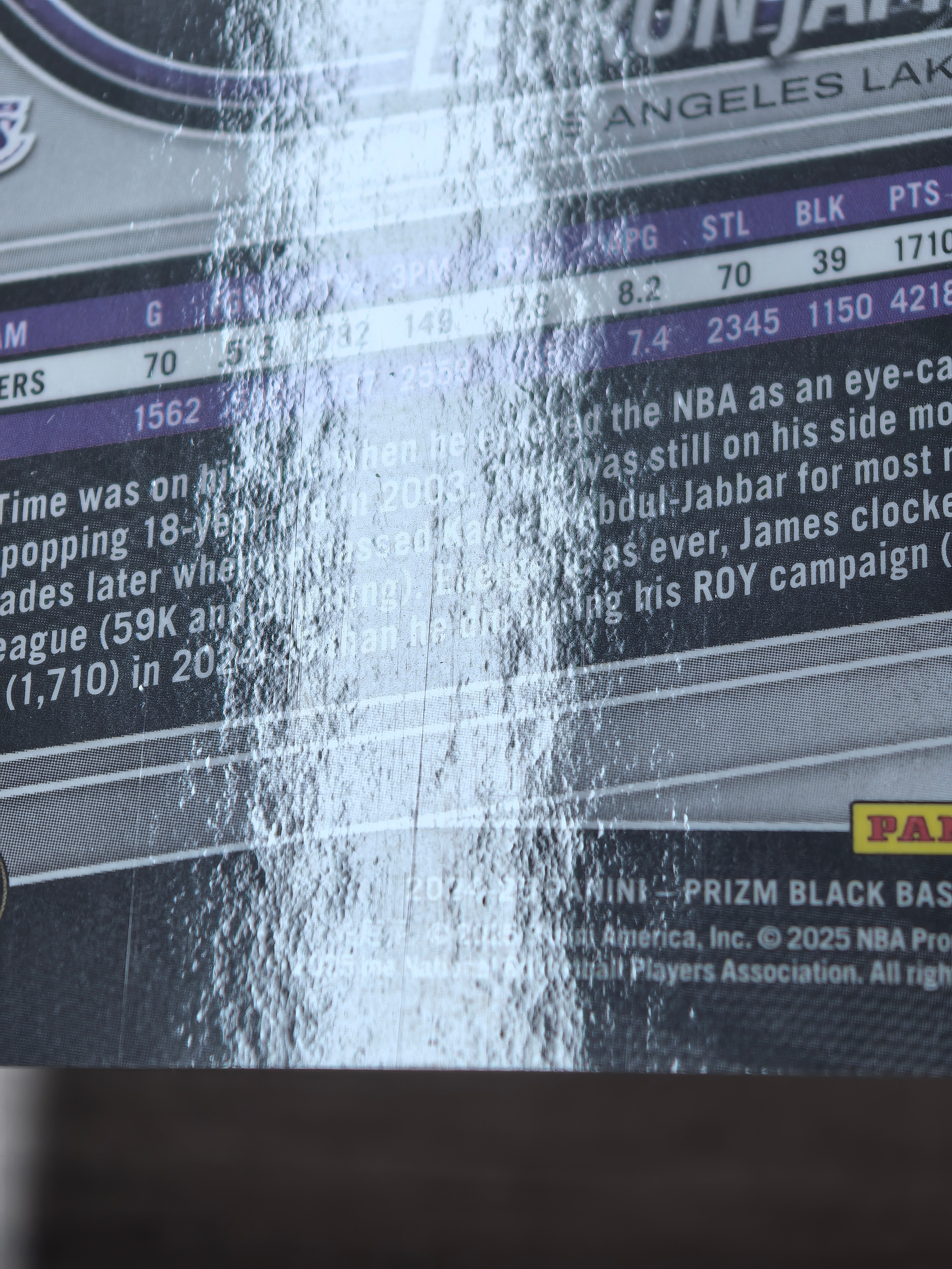 2024-25 Panini Prizm Black LeBron James 湖人 勒布朗詹姆斯 051/175编 白折 折射 微瑕 实卡精美 卡品如图 收藏必入 流浪