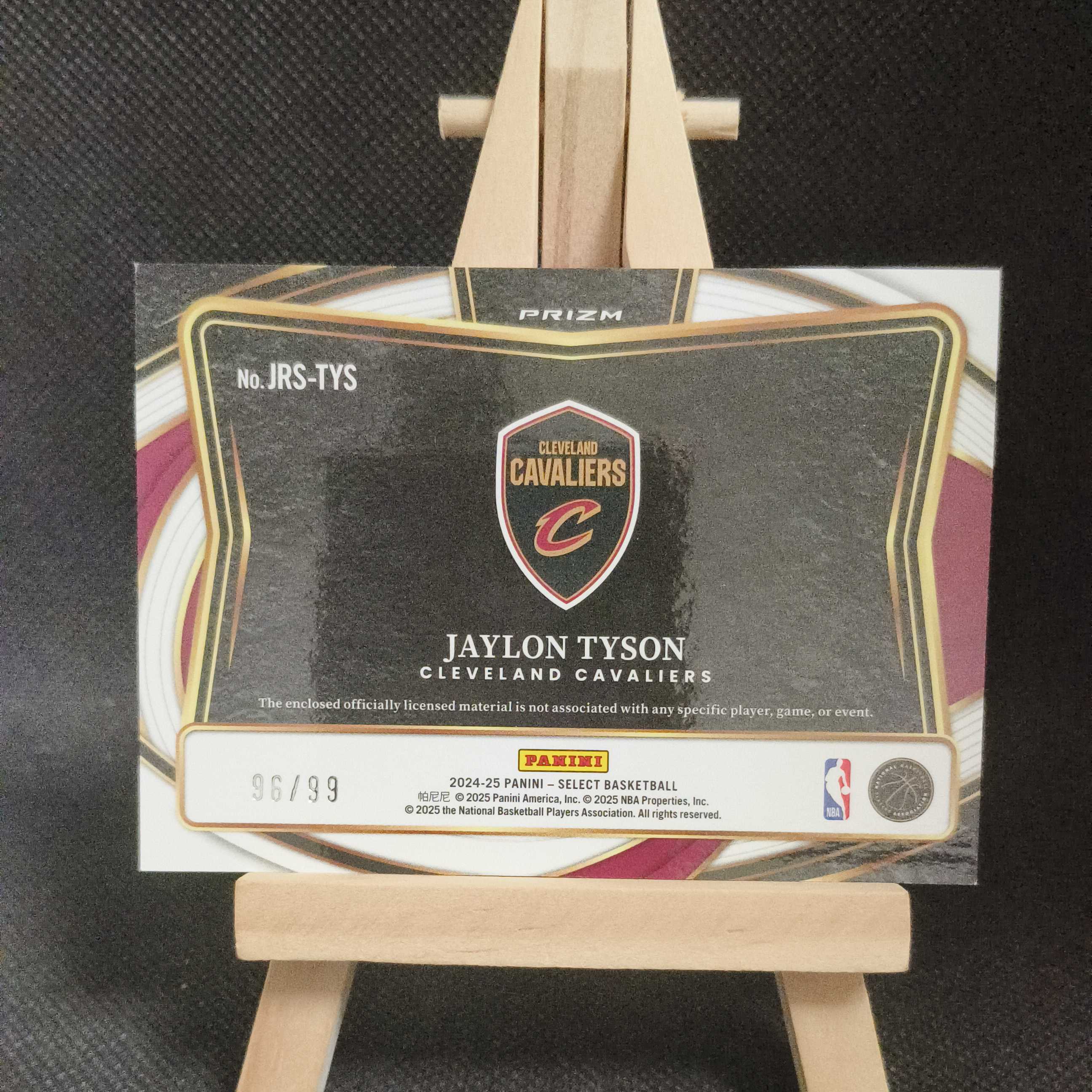 2024-25 Panini Select Jaylon Tyson RC 骑士 新秀 杰隆 泰森 球衣物料切割 三色暴力切割 Patch 紫折 96/99编 卡品如图