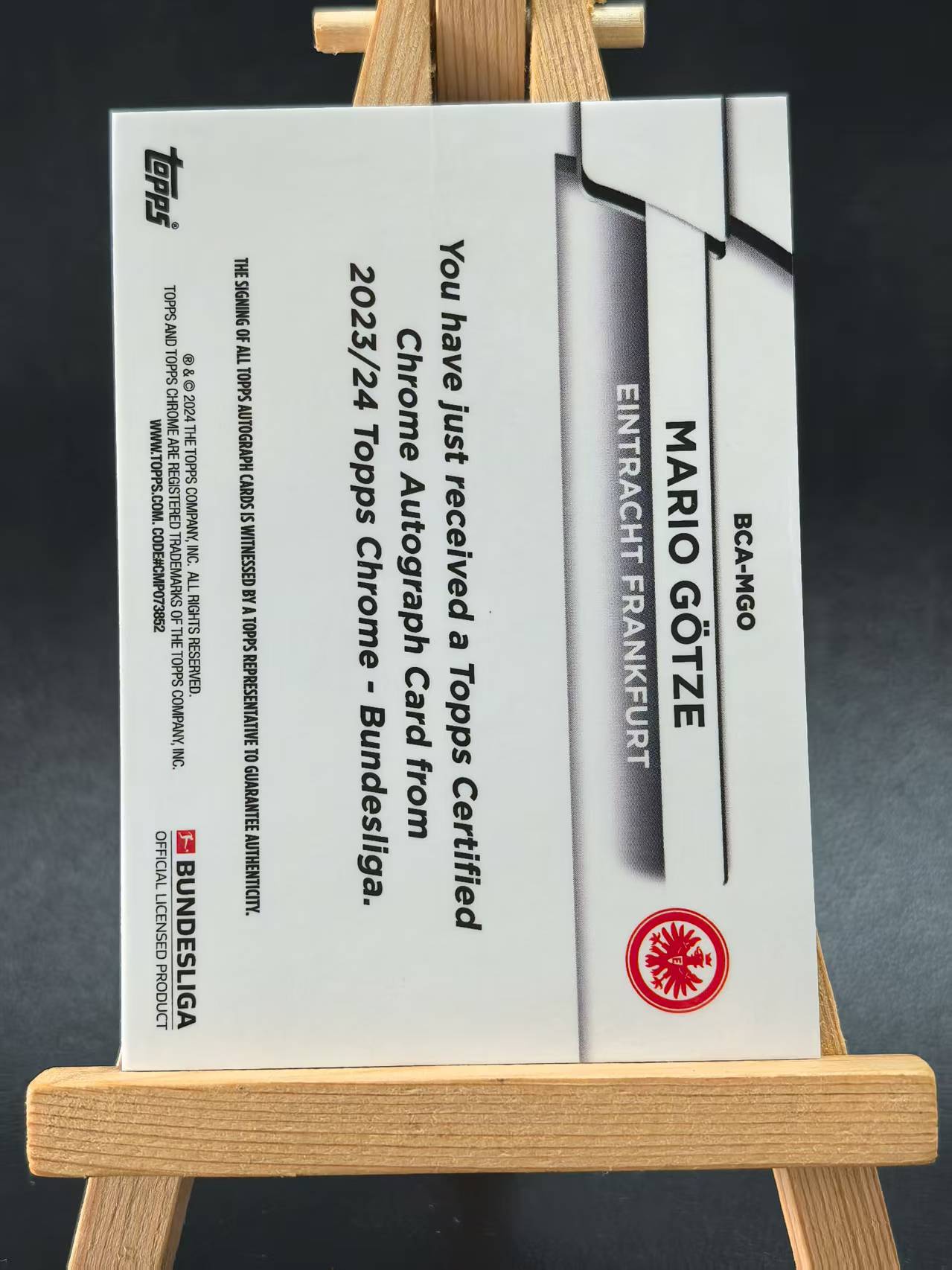 2024 Topps Chrome Mario Gotze 【哆哆卡社】马里奥·格策 签字 50编 低编 金折 收藏必入 卡品如图