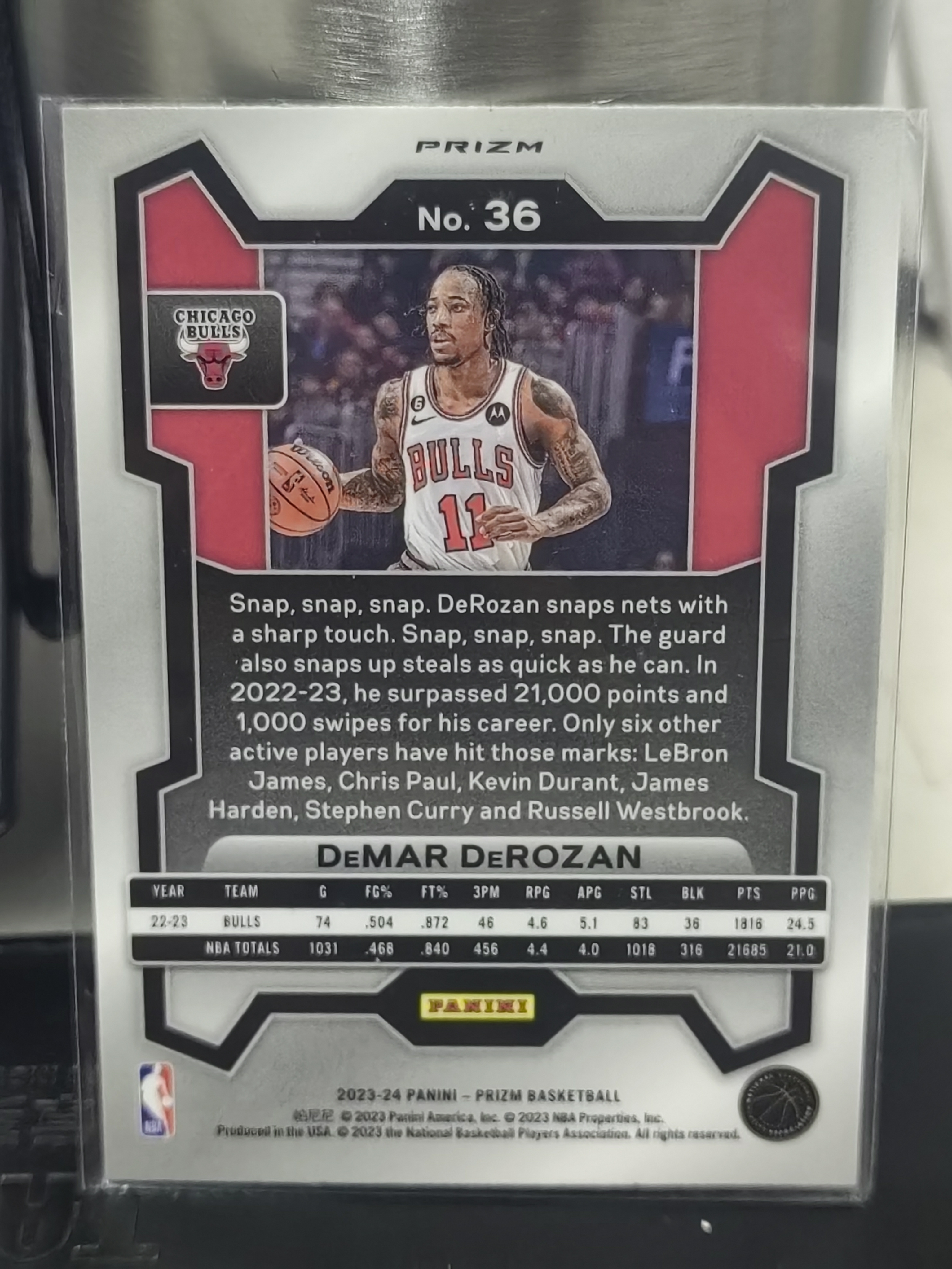 2023-24 Panini Prizm DeMar DeRozan PZ 波点折 德玛尔 德罗赞 公牛 篮 白边白角 不保卡品 卡品如图