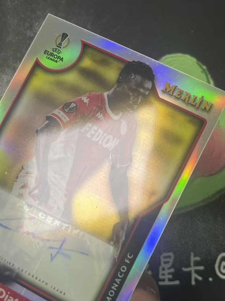 2022 Topps Merlin Krepin Diatta 欧冠 摩纳哥 克雷平 迪亚塔 银折 签字 微瑕如图【ZYP代拍】望灯