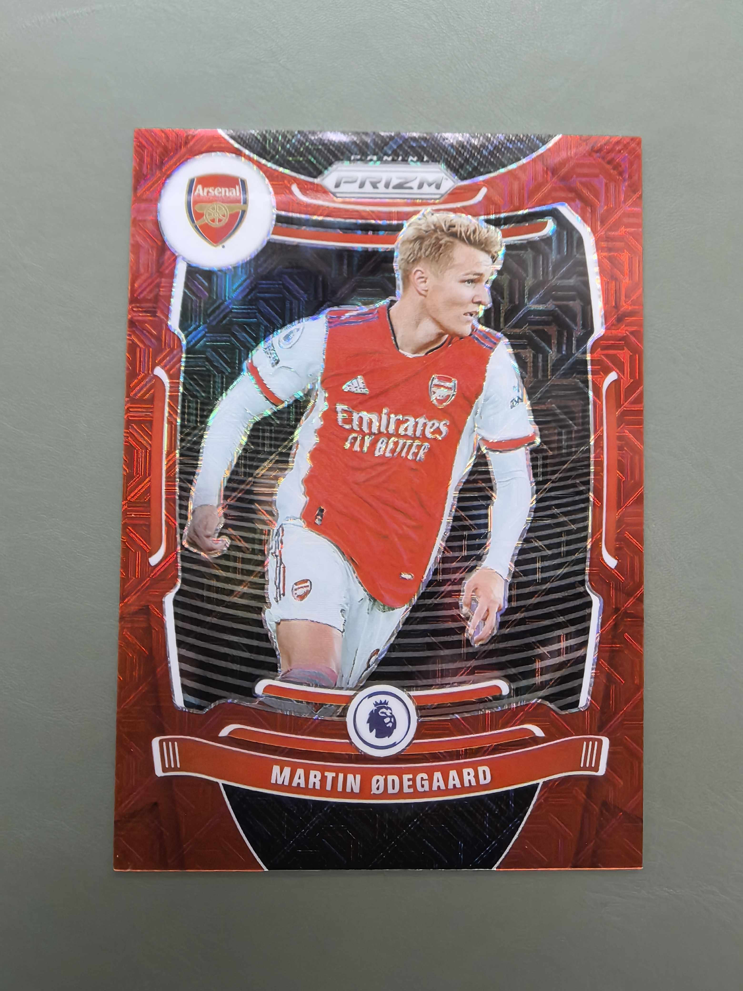 2021-22 Panini Prizm Martin Odegaard 马丁 厄德高 皇马 阿森纳 队长 红mojo折 159编 红折配红队