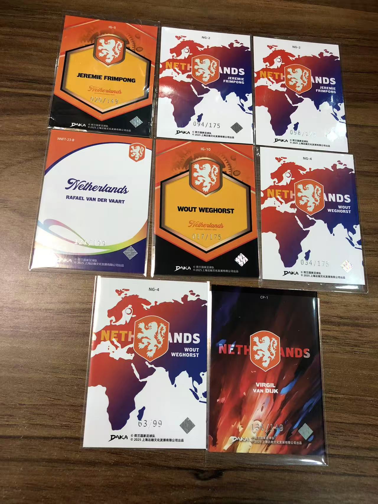 2025 DAKA JSY-10 Virgil van Dijk 达咖 荷兰国家队盒 范戴克 等好人 8张全部带编 打包LOT 卡品不保10 【ZYP代拍】R586