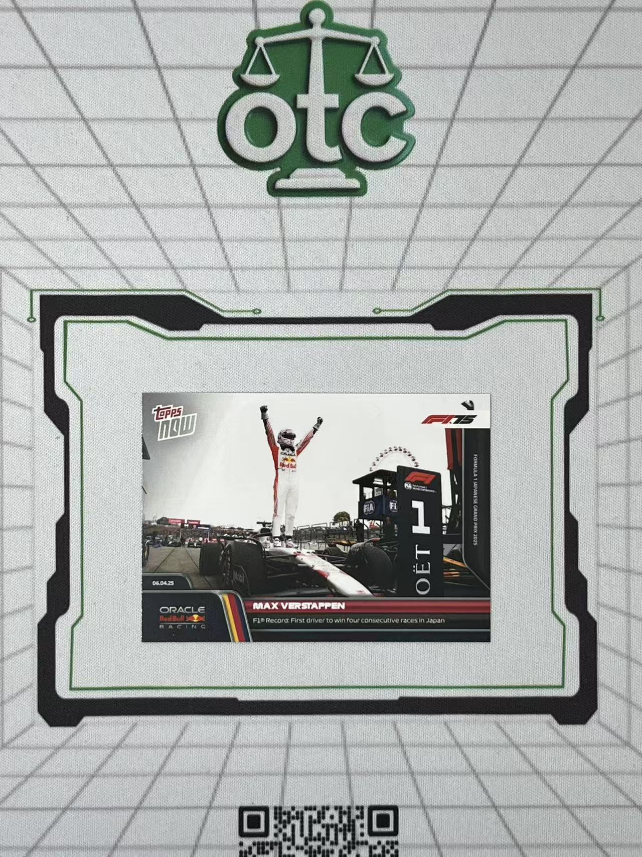 2025 Topps F1 Now Max Verstappen 【盎司收藏】维斯塔潘 红牛 时刻 首位连续4次在日本大奖赛夺冠 75周年 vvww