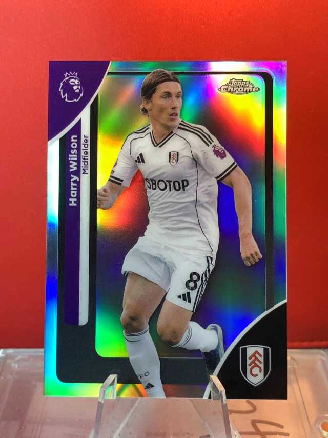（老末精品代拍)E07 2025 Topps Chrome Premier League 英超联赛 Harry Wilson 哈里 威尔逊  富勒姆 银折 顺丰空运 免费代拍