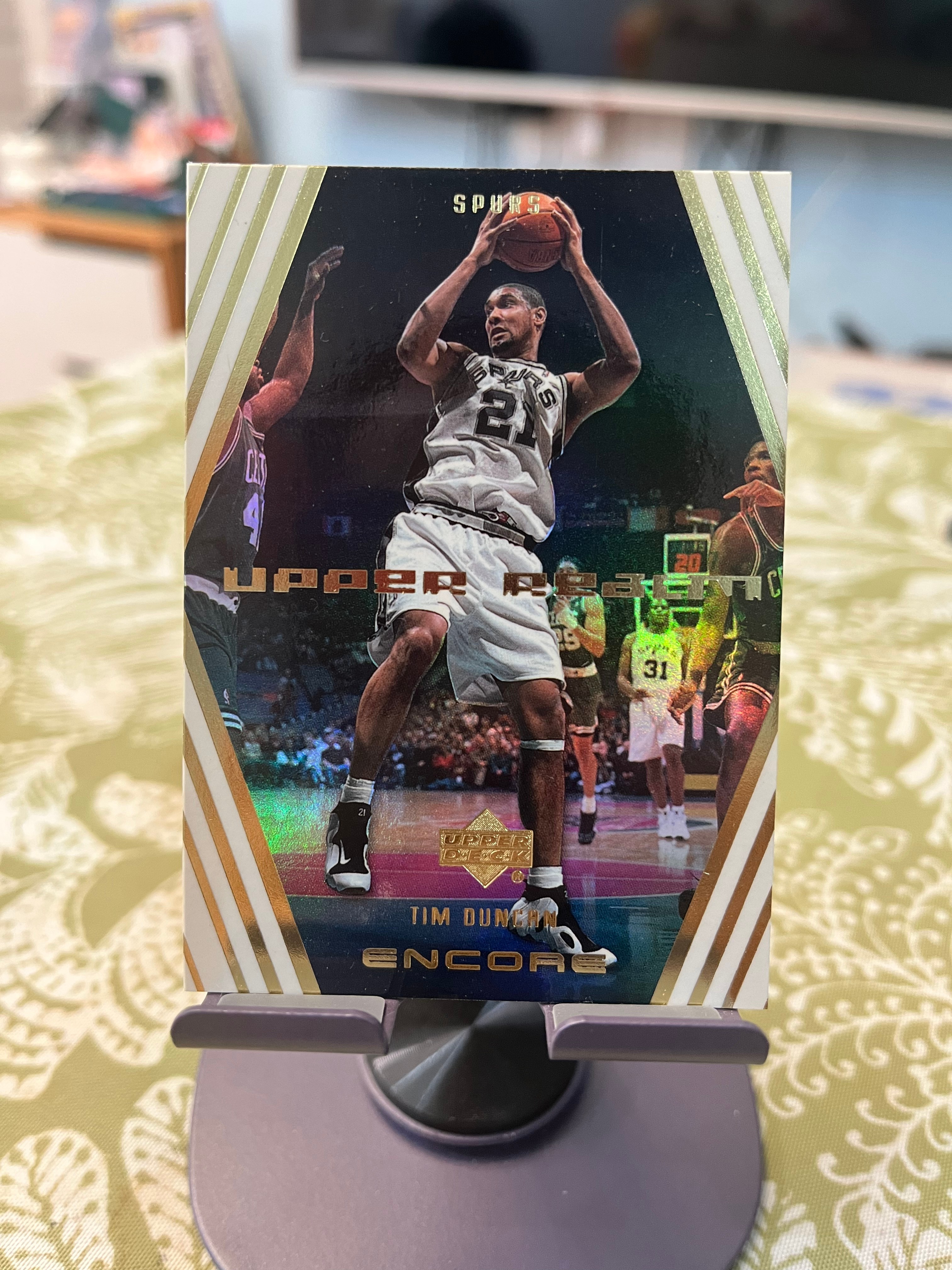2000 Upper Deck 老卡 老特 Tim Duncan 蒂姆 邓肯 石佛 马刺【折射 UPPER REALM CAREER HIGHLIGHTS】【边角瑕疵如图 介意勿拍】#1045