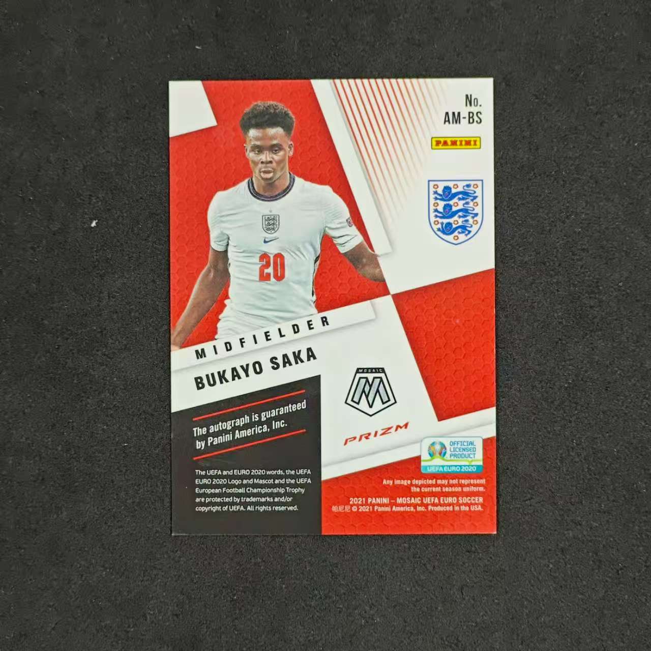 2021 Panini Mosaic Euro Bukayo Saka 哥谭#布卡约 萨卡 签字 马赛克 签名 英格兰 阿森纳 少见收藏必备 卡品细节如图