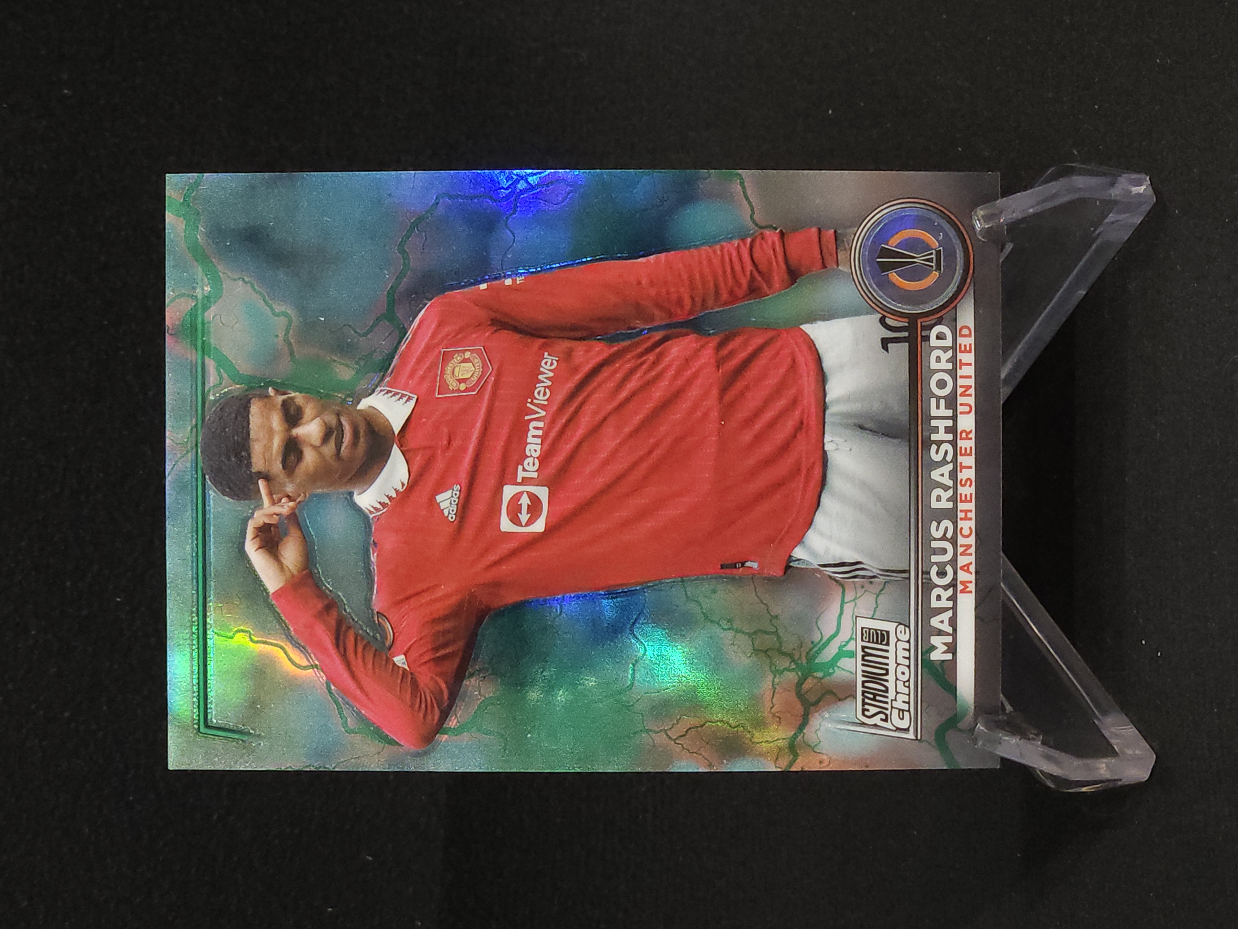 【流星代拍】2022-23 Topps Stadium Club Chrome tc竞技场  rashford 拉什福德 曼联 225编 绿闪电折 卡品如图 索尼克 B