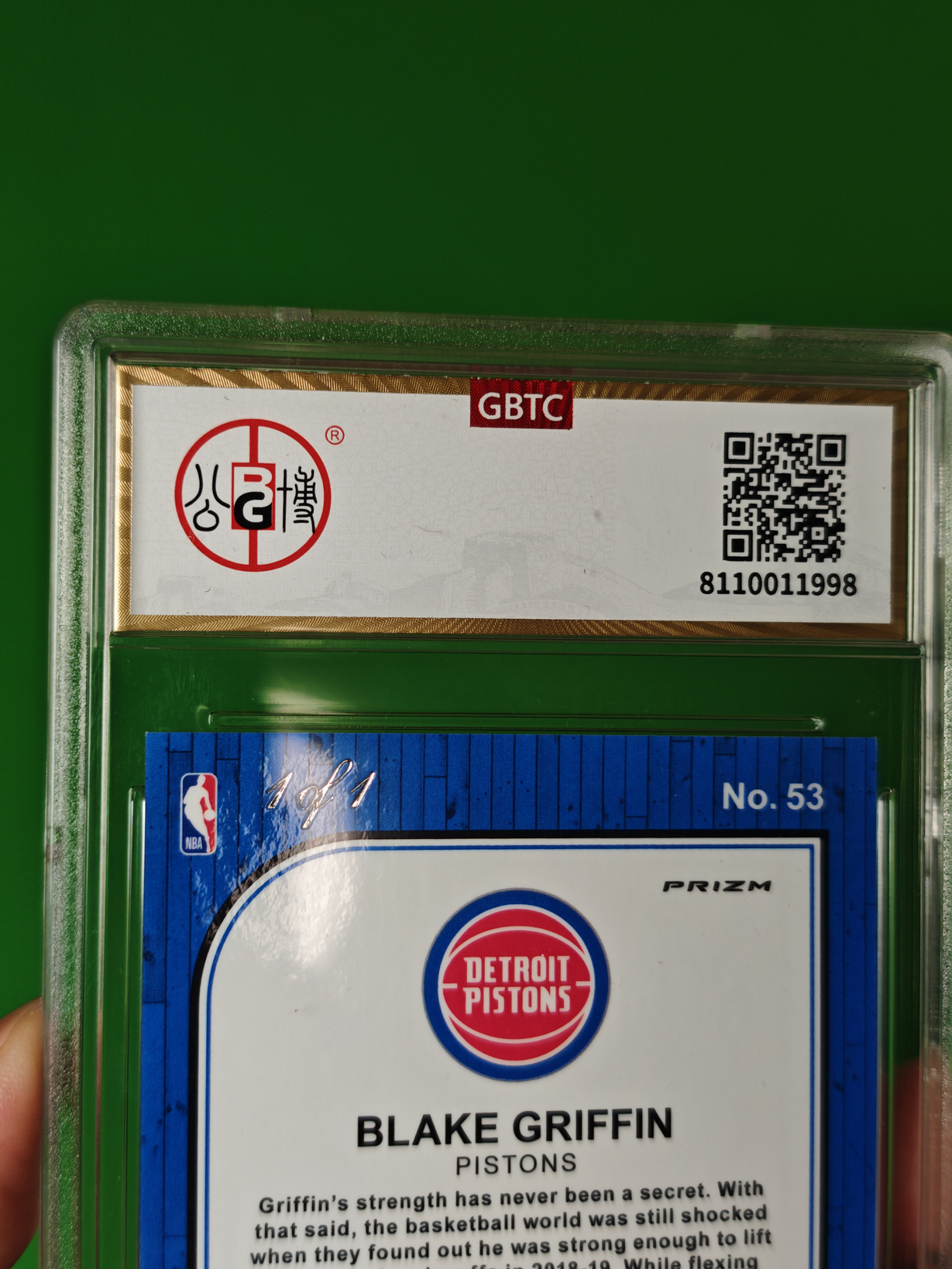 2019-20 Panini Hoops Premium Stock Blake Griffin 活塞 快船 布雷克格里芬 白魔兽 1/1编黑Shimmer折 凑套专收必备 限量1张 1of1