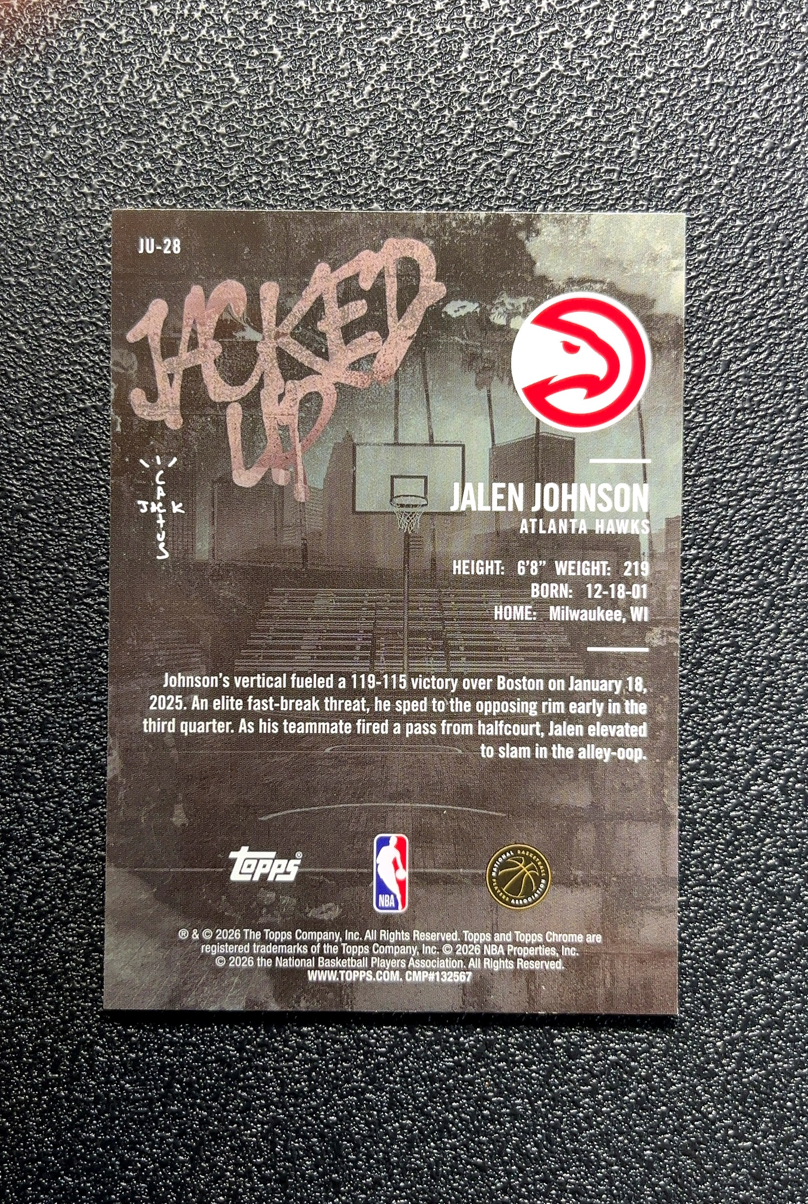 【岛屿拍卖】2026 Topps Chrome Jacked Up Jalen Johnson 贾伦·约翰逊 卡品如图 高价值 #JU-28 Atlanta Hawks 0003#614