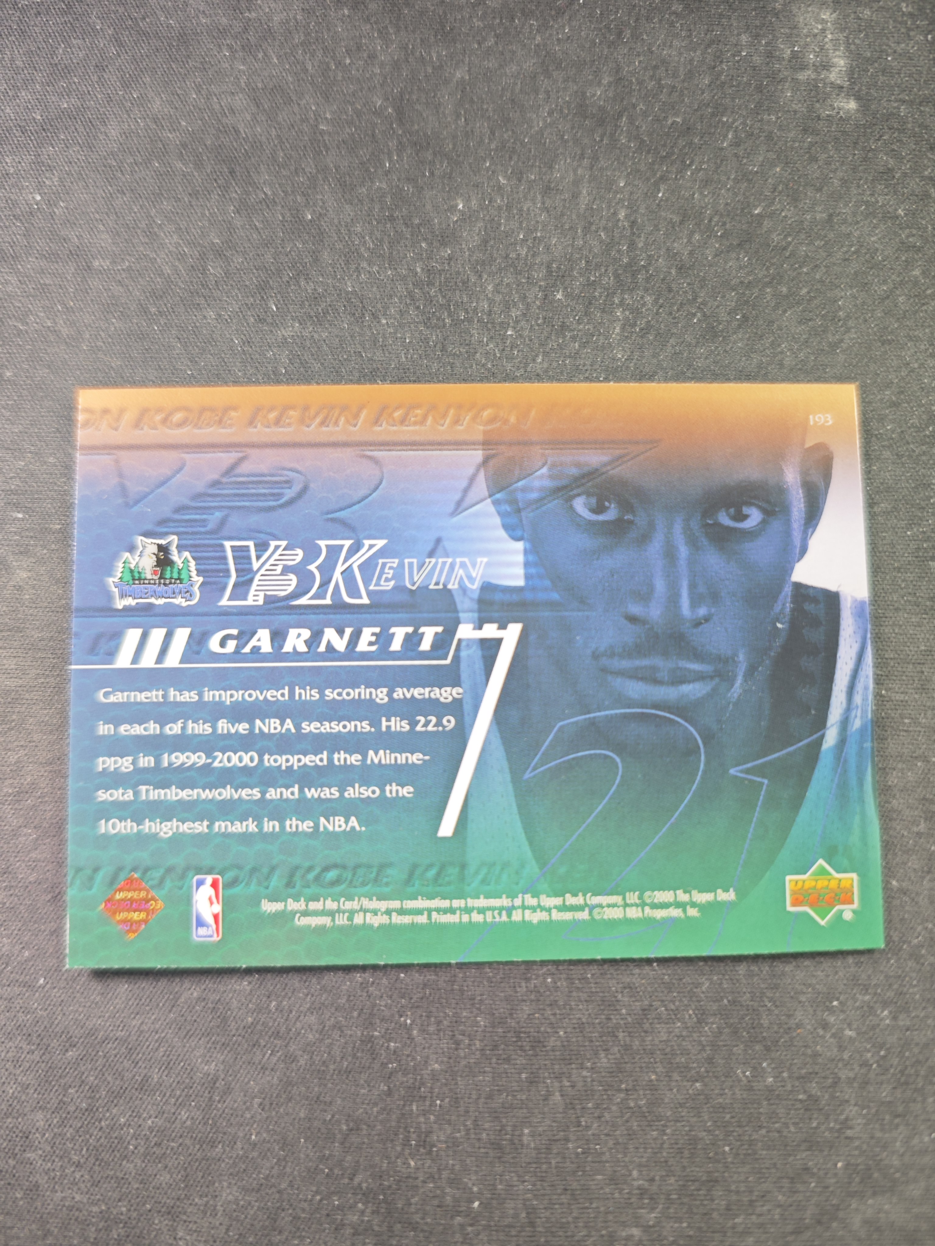 【蛤蟆特卖】凯文 加内特 狼王 2000 UD Y3K系列 领导力 得分 力量 防守 体质 经典五张套卡之一 绝版好卡 稀有老特 边角微瑕 卡品如图 专收必备!