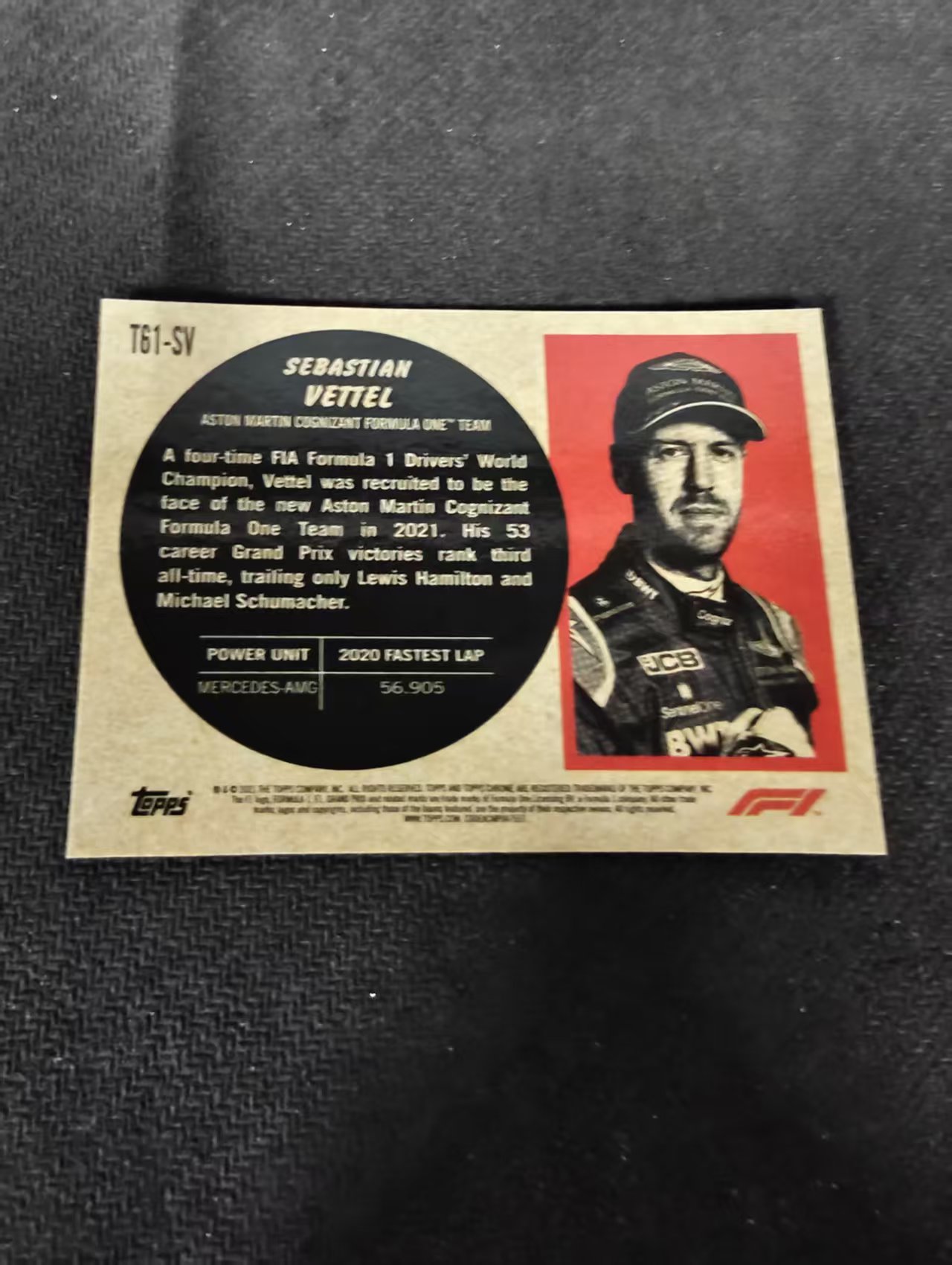 2021 Topps Chrome Sebastian Vettel F1 阿斯顿马丁 维特尔 银折 划痕 边角瑕疵 #SV