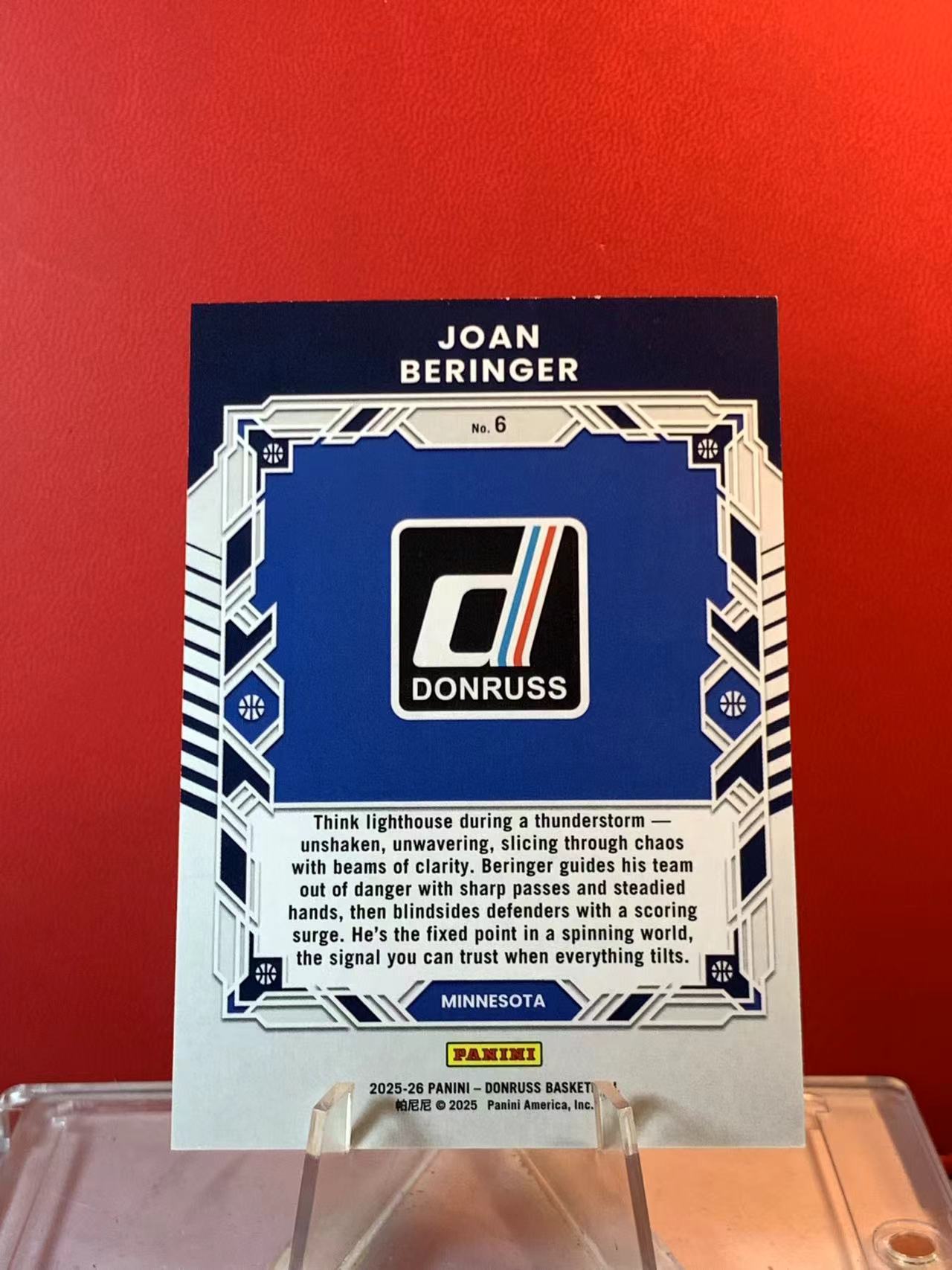 (詹叔代拍) 2025-26 Panini Donruss Joan Beringer RC 新秀 若昂 贝兰热 66/99编 折射 精英系列 顺丰寄付 泰山