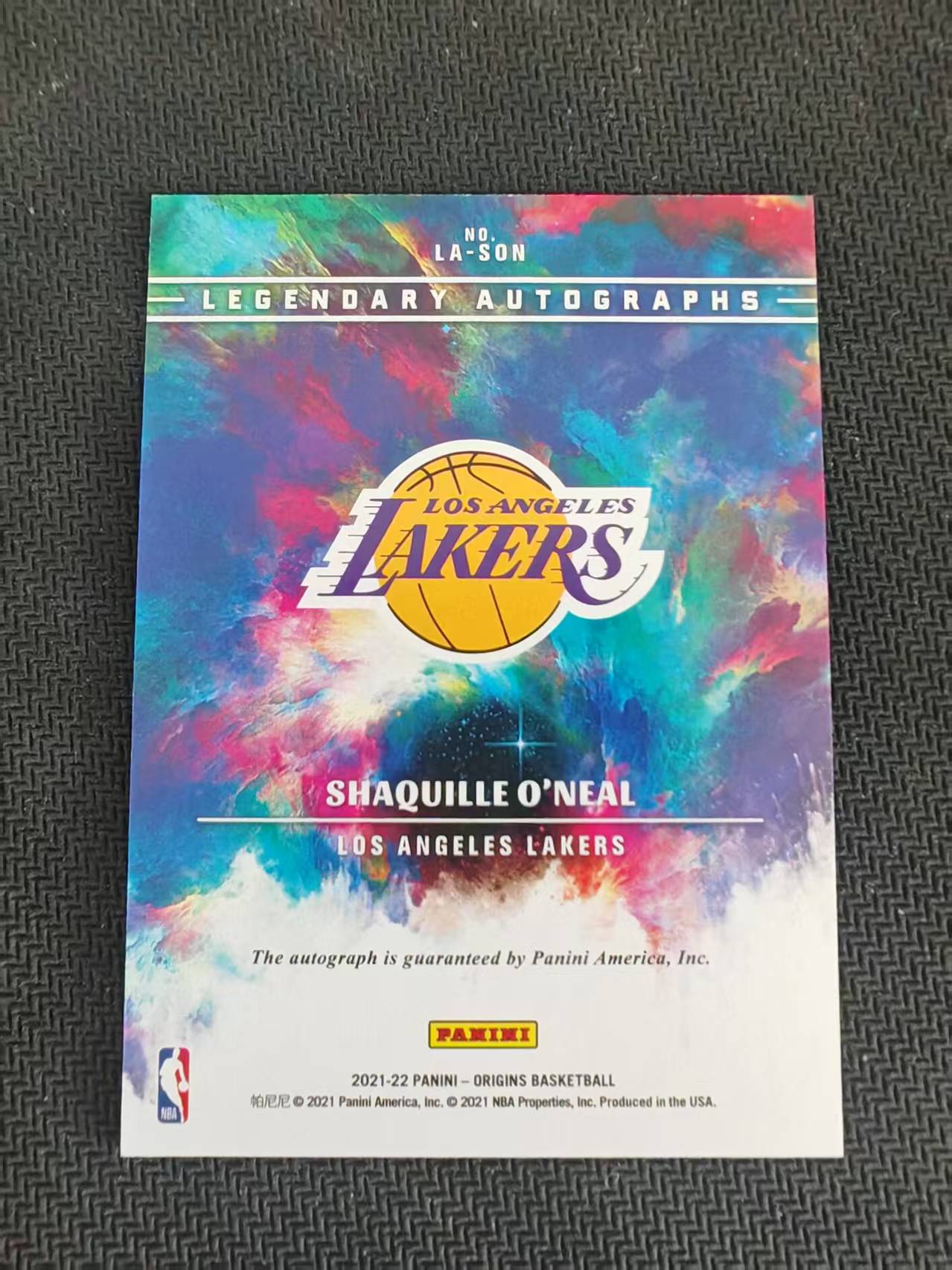 「钢炮拍卖」2021-22 Panini Origins Shaquille O'Neal 起源 湖人 沙奎尔 奥尼尔 大鲨鱼 绿平行 卡签 签字 5编 收藏必备 G 鹏浩