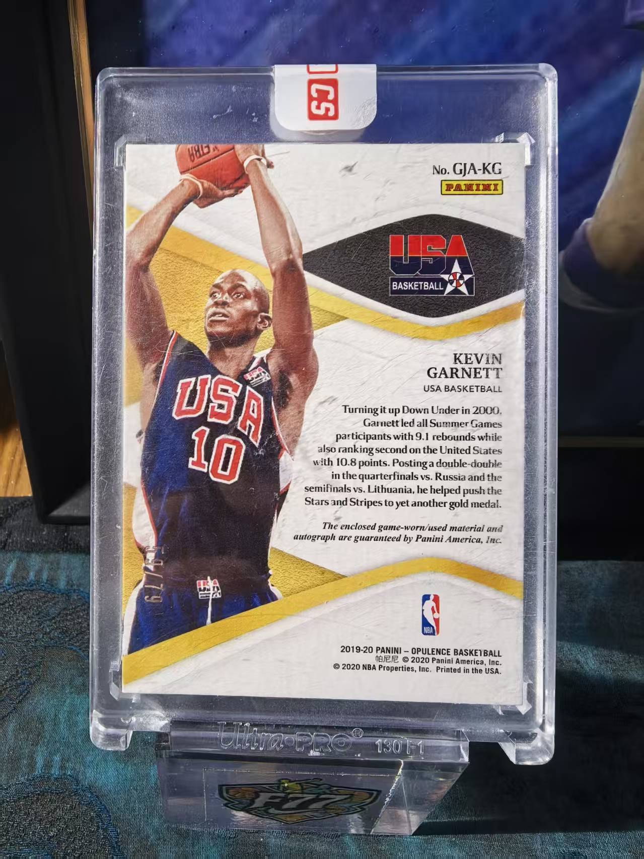 2019-20 Panini Opulence Kevin Garnett 金书 凯文 加内特 KG 狼王 梦之队 签字 卡签 球衣切割 59/79编 JA 原封砖 收藏必备