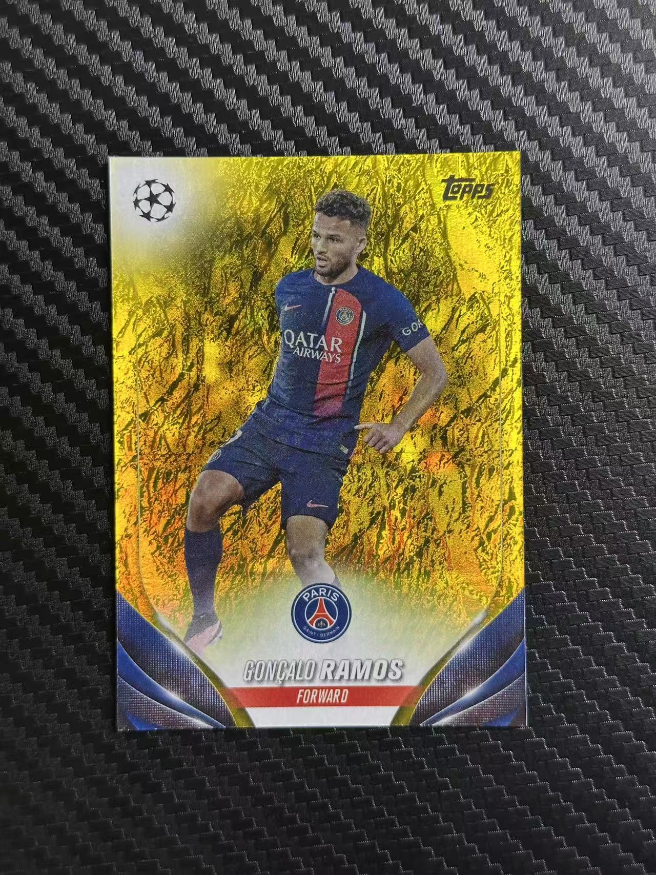 2024 Topps ucc Goncalo Ramos 欧冠 碧玉 巴黎圣日耳曼 冈萨洛 拉莫斯 金玉折 10/50编 卡品如图 拍前看描述