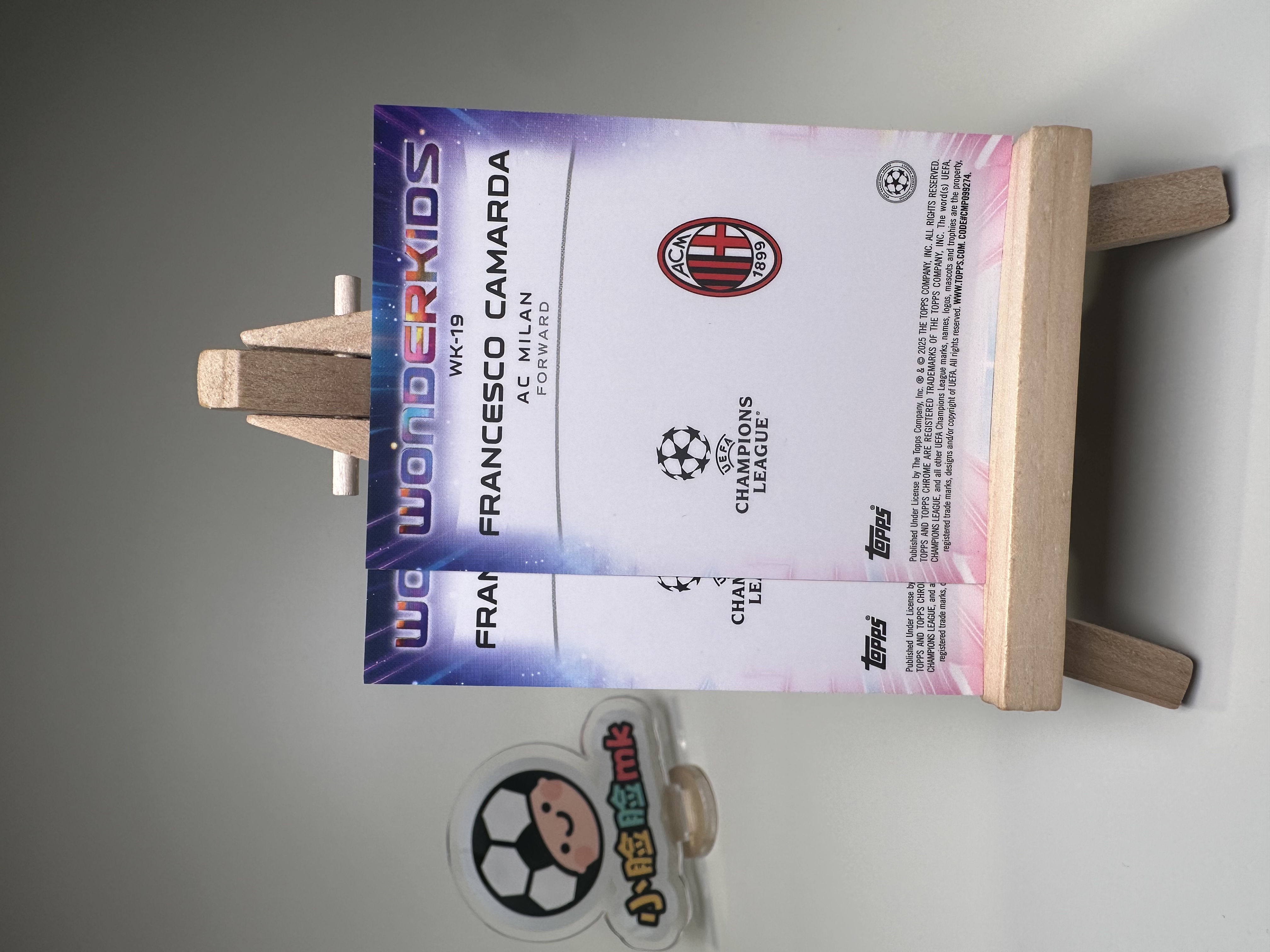 2024-25 Topps Chrome Francesco Camarda 欧冠TC日版 未来可期 卡马尔达 AC米兰 Mojo折 折射 两张打包 LOT 神奇小妖特卡 收藏必备 微瑕卡品如图