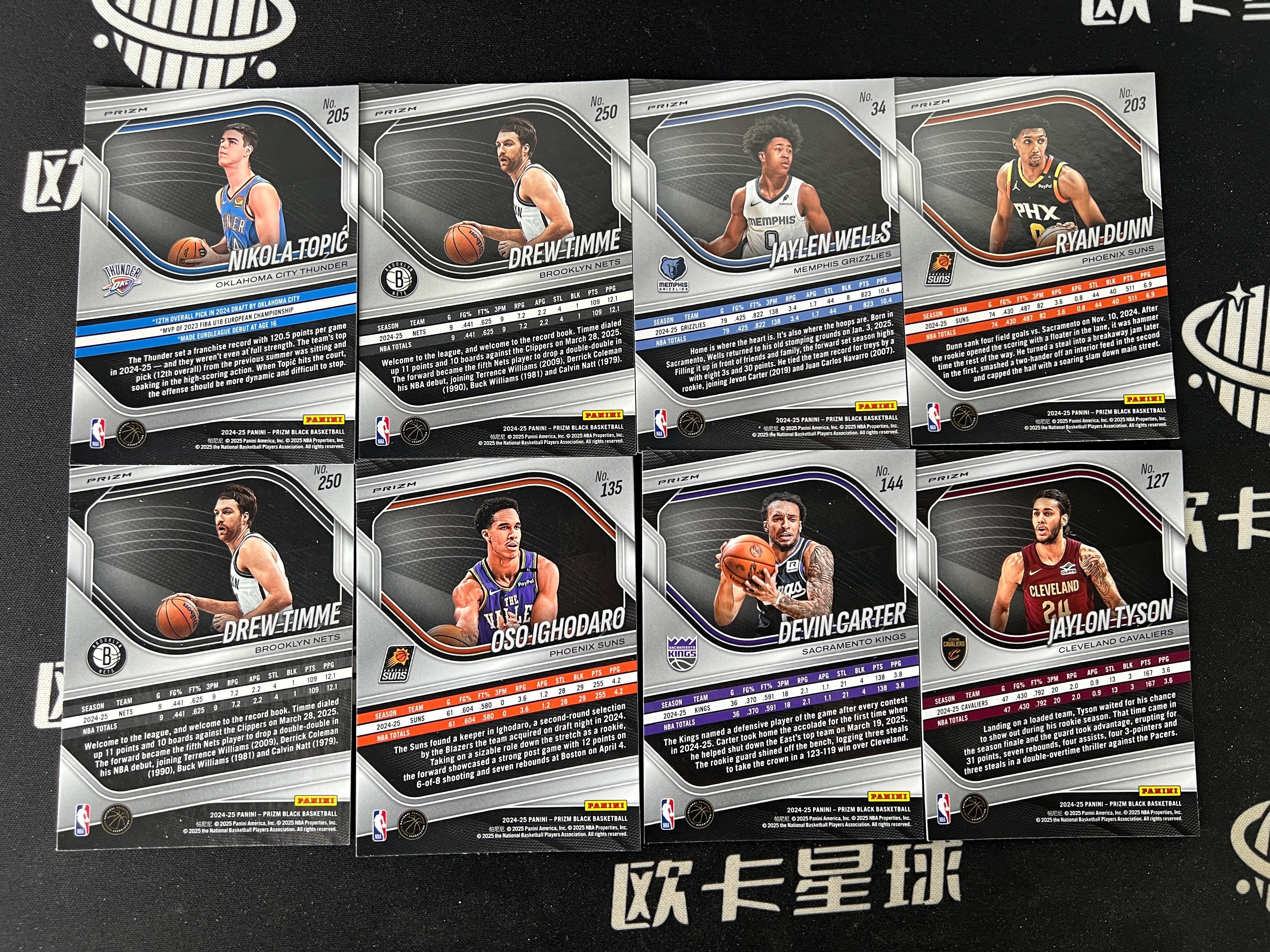 【欧卡体育】2024-25 Panini Prizm Black黑盒 8张 红波纹折 托皮奇 杰伦威尔斯 伊戈达罗 德文卡特 杰隆泰森 邓恩 新秀RC 收藏必备(YDD)