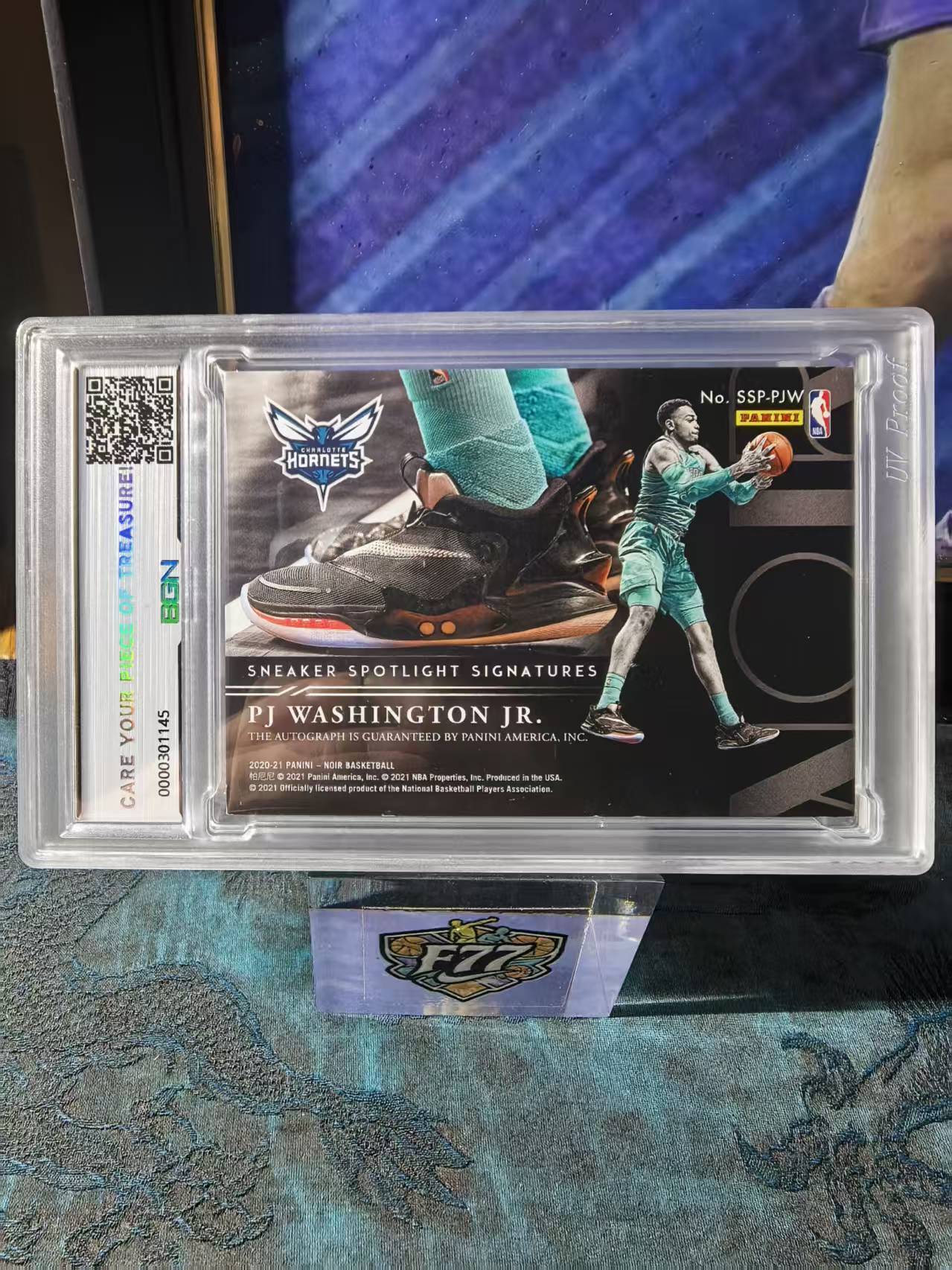 2020-21 Panini Noir PJ Washington Jr. 黄蜂 PJ华盛顿 76/99编 无平行 聚光灯 鞋灯 签字 镜面卡签 实卡超美 收藏必备