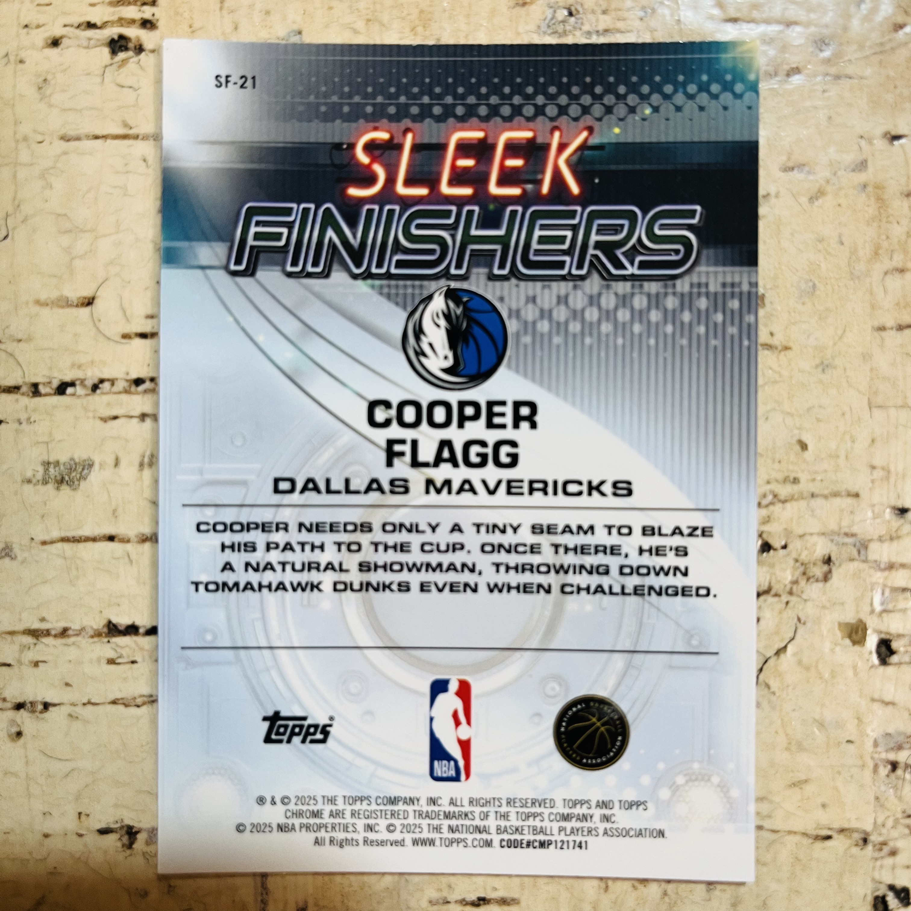 2025-26 Topps Chrome Cooper Flagg RC 新秀 独行侠 库珀 弗拉格 sleek finishers 丝滑终结者 特卡【小卡迷拍卖 可累积半年】