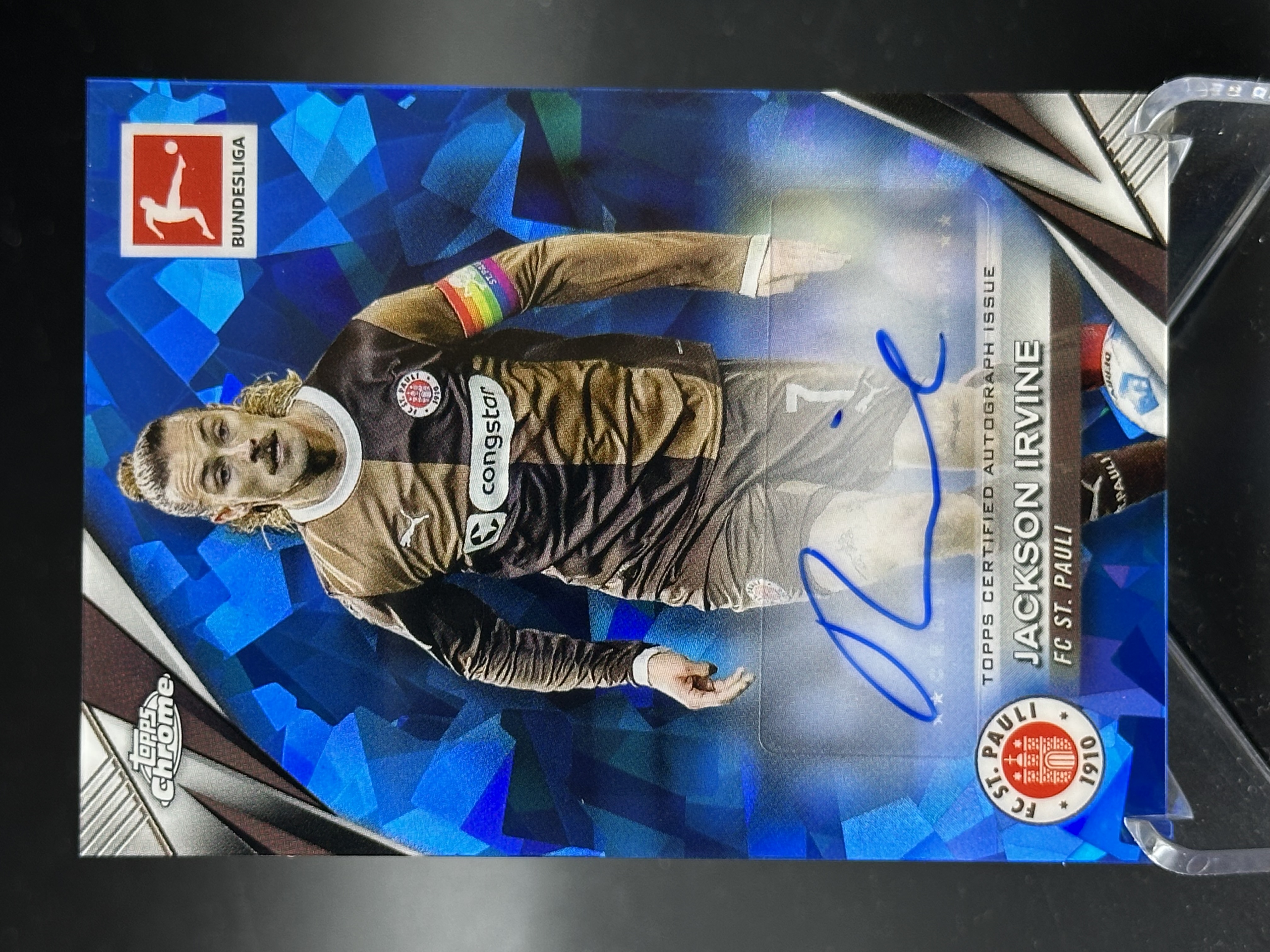 2024-25 Topps Chrome irvine 【小黄拍卖】德甲 蓝宝石 欧文 圣保利 蓝碎冰折 签字「cook」