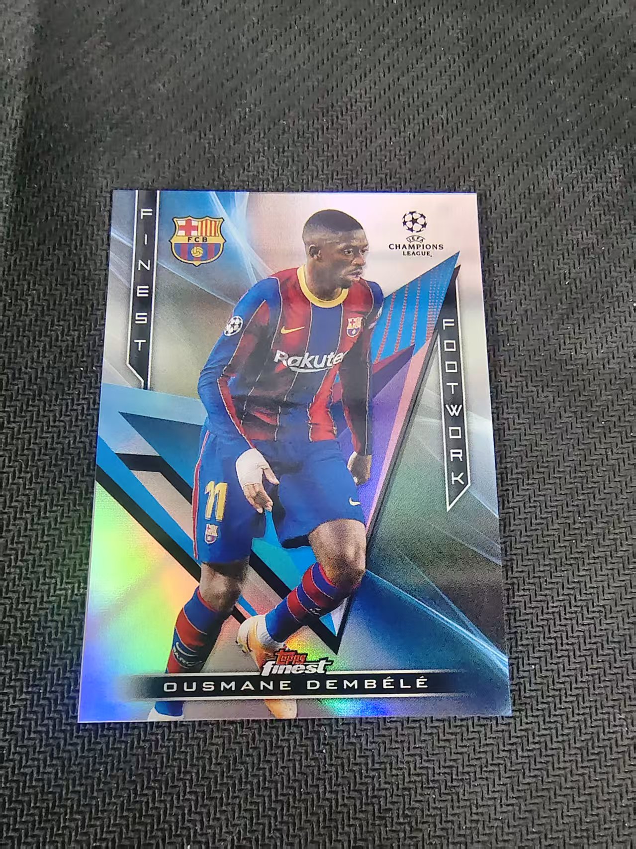 【可合并,不累计】2021 Topps Finest ousmane dembele 奥斯曼 登贝莱 巴黎圣日耳曼 巴萨 巴塞罗那 多特 法国 欧冠 银折 特卡 #4