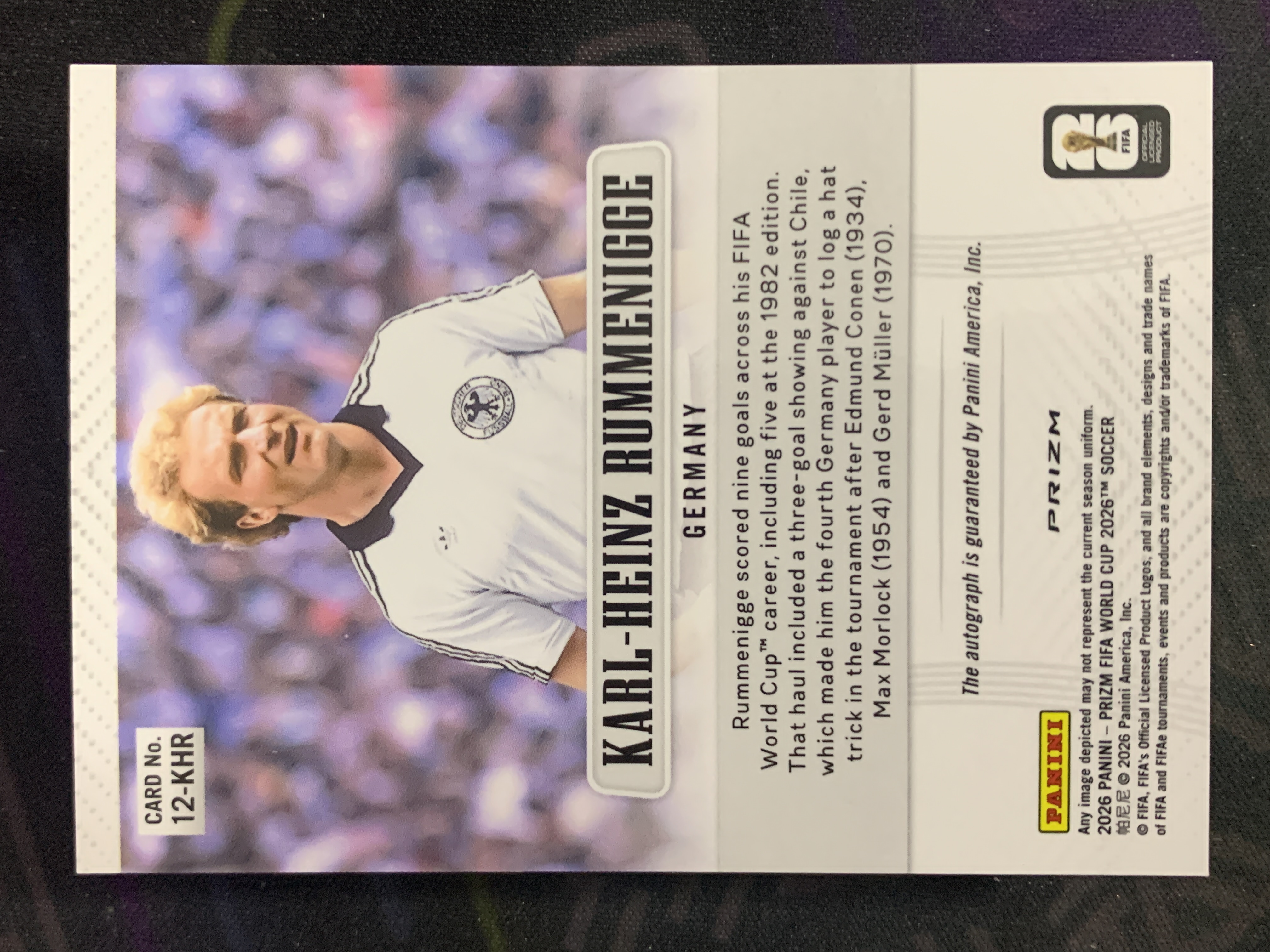 【一分钱Penny】2026 Panini Prizm FIFA World Cup 世界杯 Karl-Heinz Rummenigge 卡尔 海茵茨 鲁梅尼格 圈圈折 签字 德国 #XXM