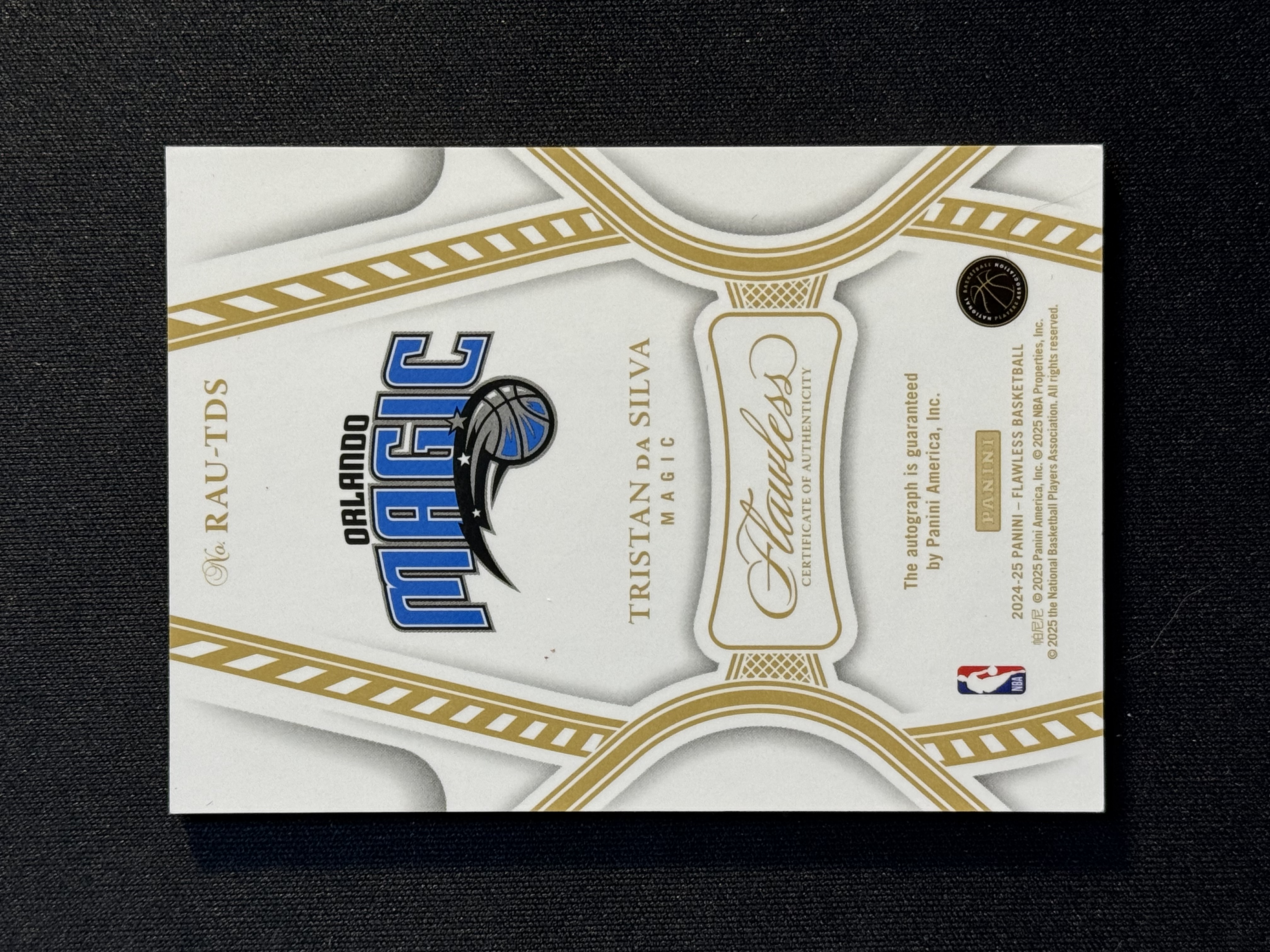 2024-25 Panini Flawless Tristan da Silva RC 特里斯坦 达 席尔瓦 新秀 签字 /15编 -#4LLCC车队