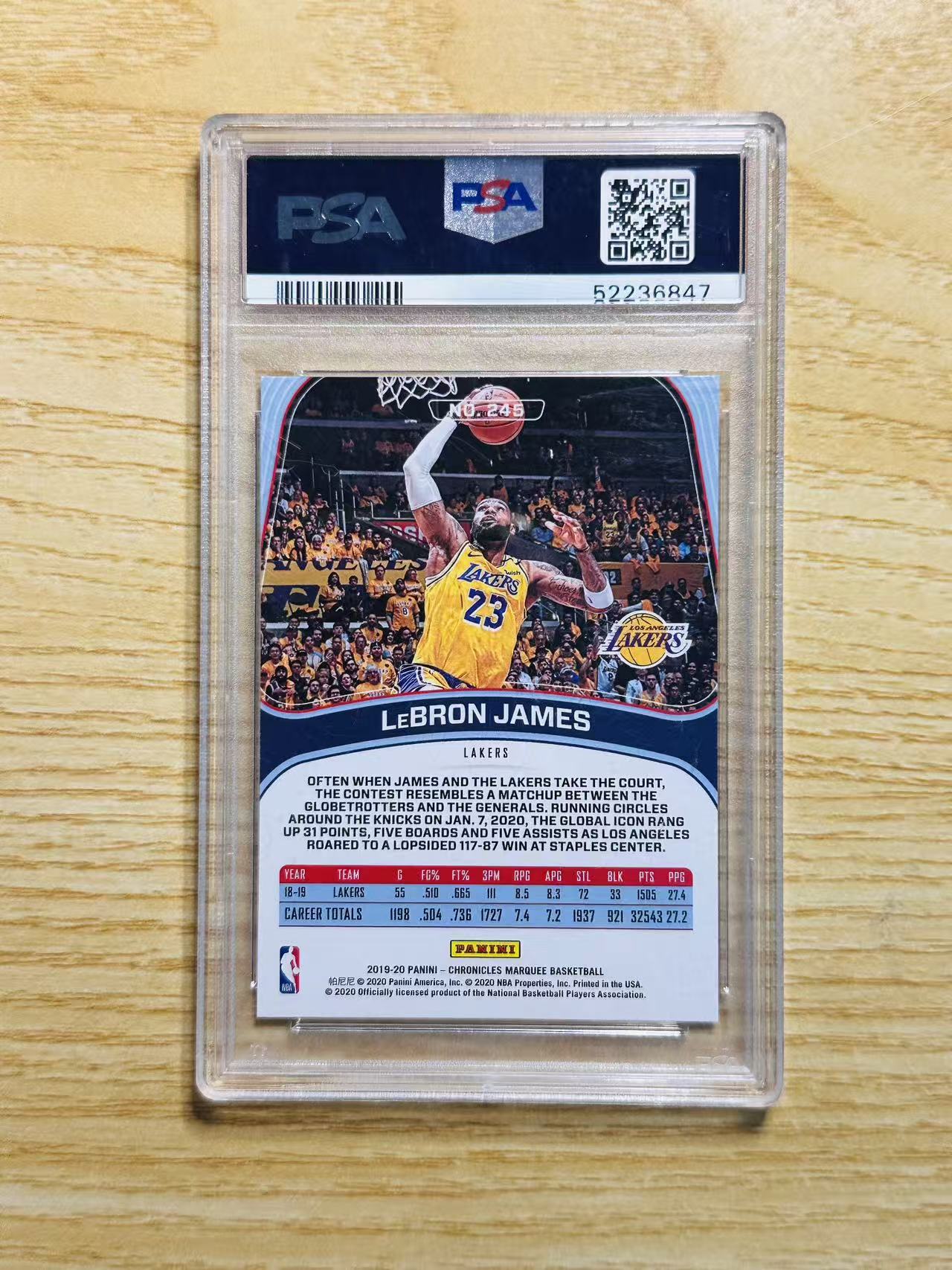 2019-20 Panini Chronicles LeBron James 嘿嘿代卖 编年史 勒布朗 詹姆斯 马奎 银折 湖人 PSA9 小皇帝 实卡精美 收藏必备