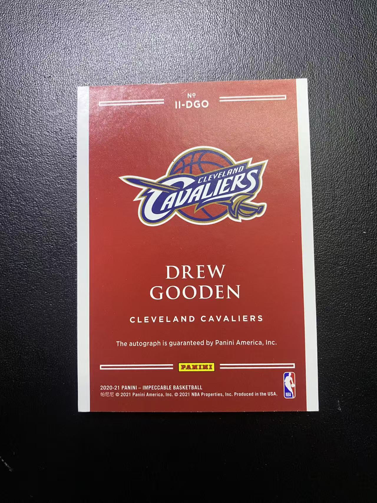 2020-21 Panini Impeccable Drew Gooden 骑士 名宿 德鲁古登 小真金 签字 卡签 99编 卡品如图 值得收藏 瞅我
