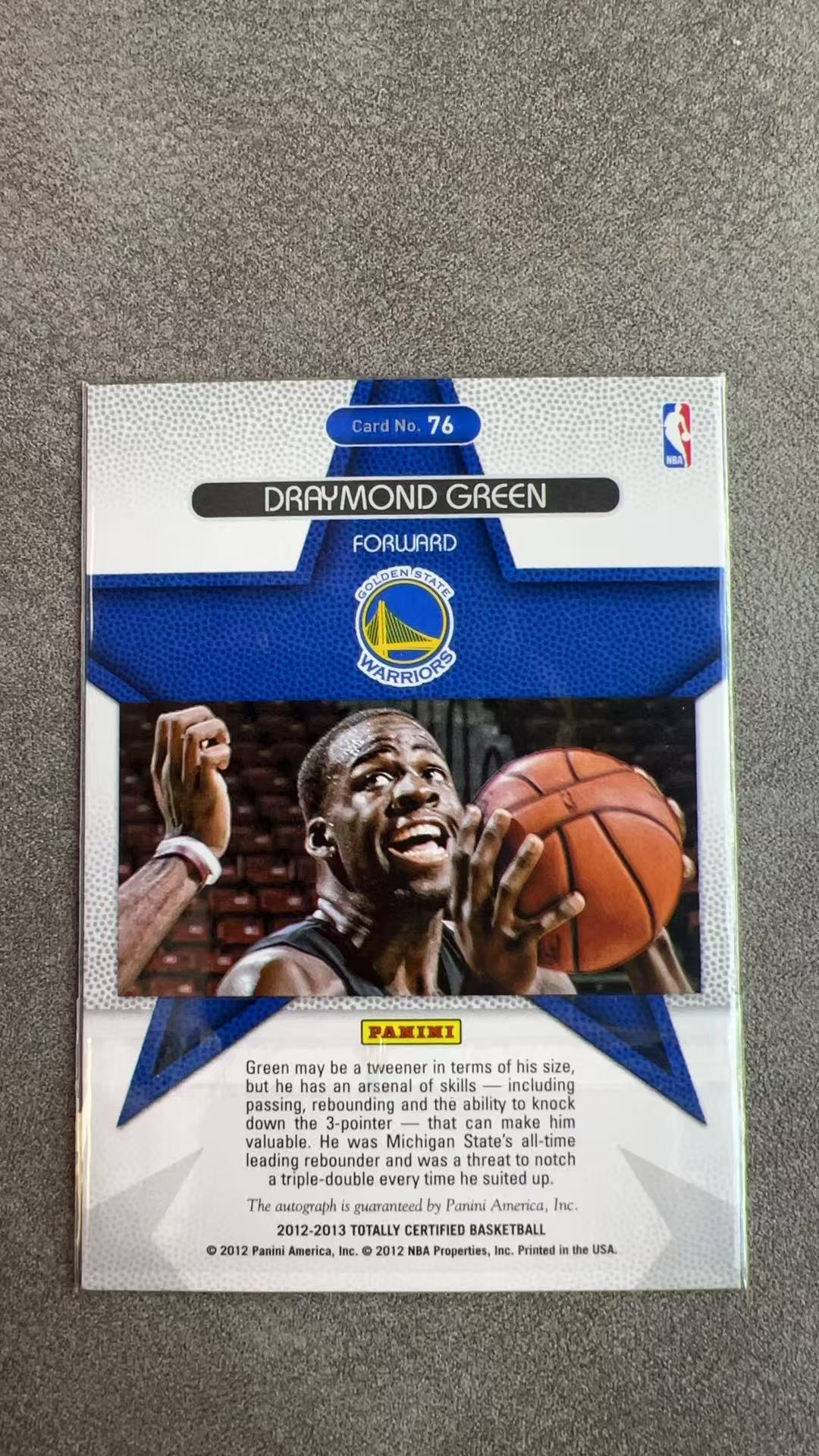 6579【330球星卡实体店代卖】2012-13 帕尼尼 卫生巾 德拉蒙德 格林 Draymond Green 勇士新秀RC 追梦 签字 卡签 AUTO 仅顺丰寄付(UK23)