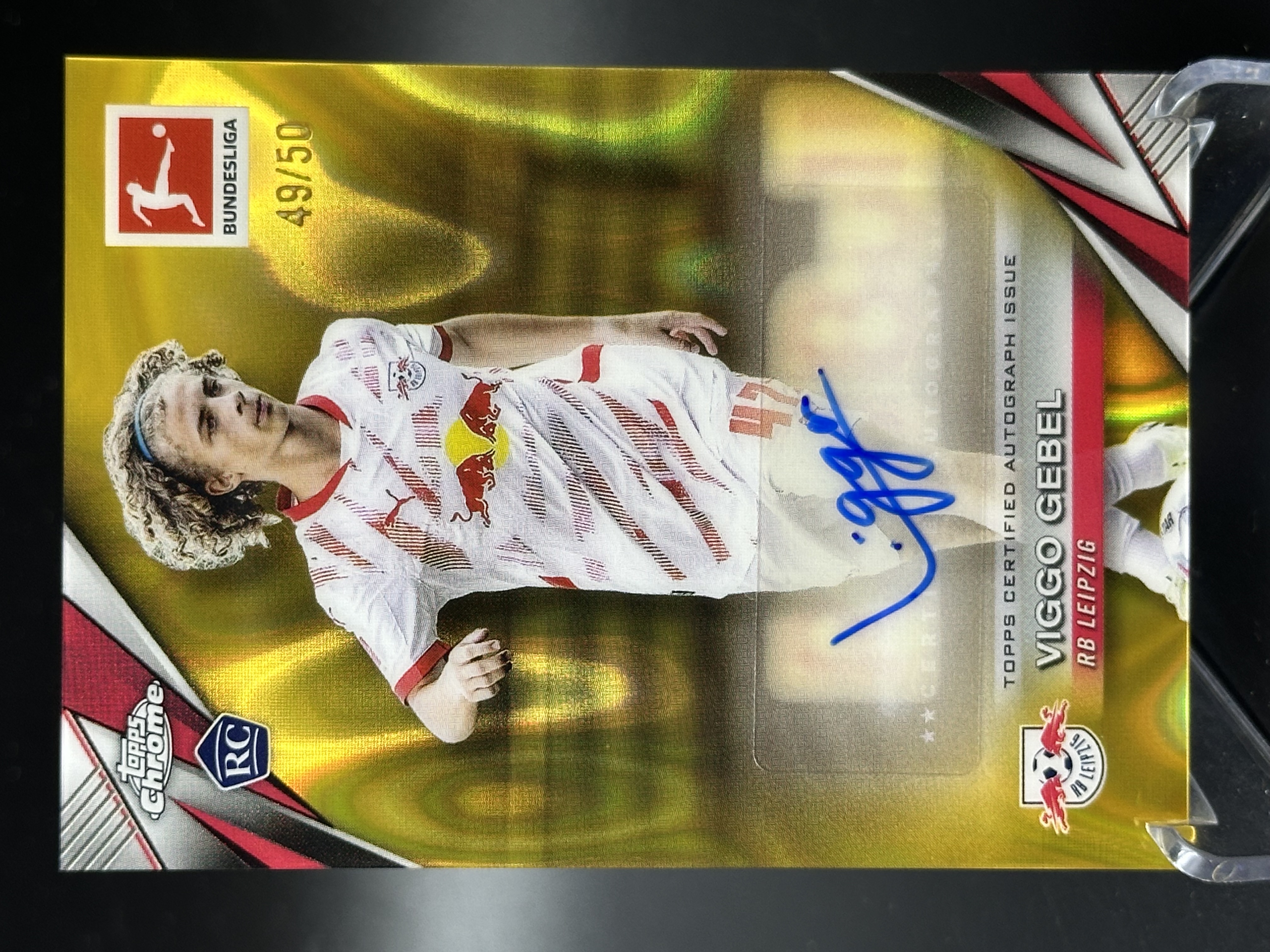 2024-25 Topps Chrome gebel 【小黄拍卖】德甲 耶贝尔 加贝尔 莱比锡红牛 新秀 rc 签字 金折 49/50编「cook」