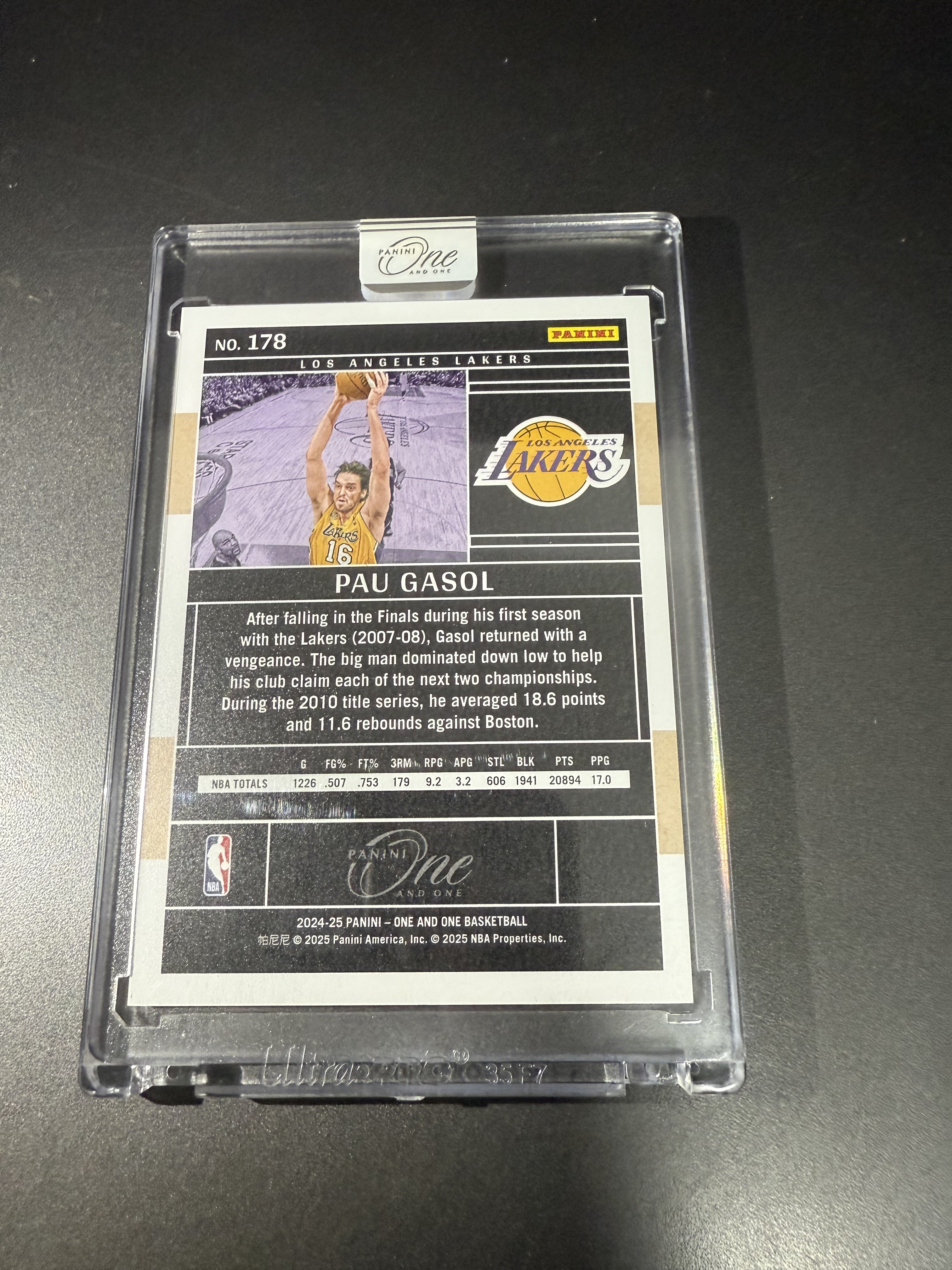 2024-25 Panini One and One Pau Gasol 保罗加索尔 湖人队 暴扣选图 蓝折 原封砖 35/35编 尾编 Z