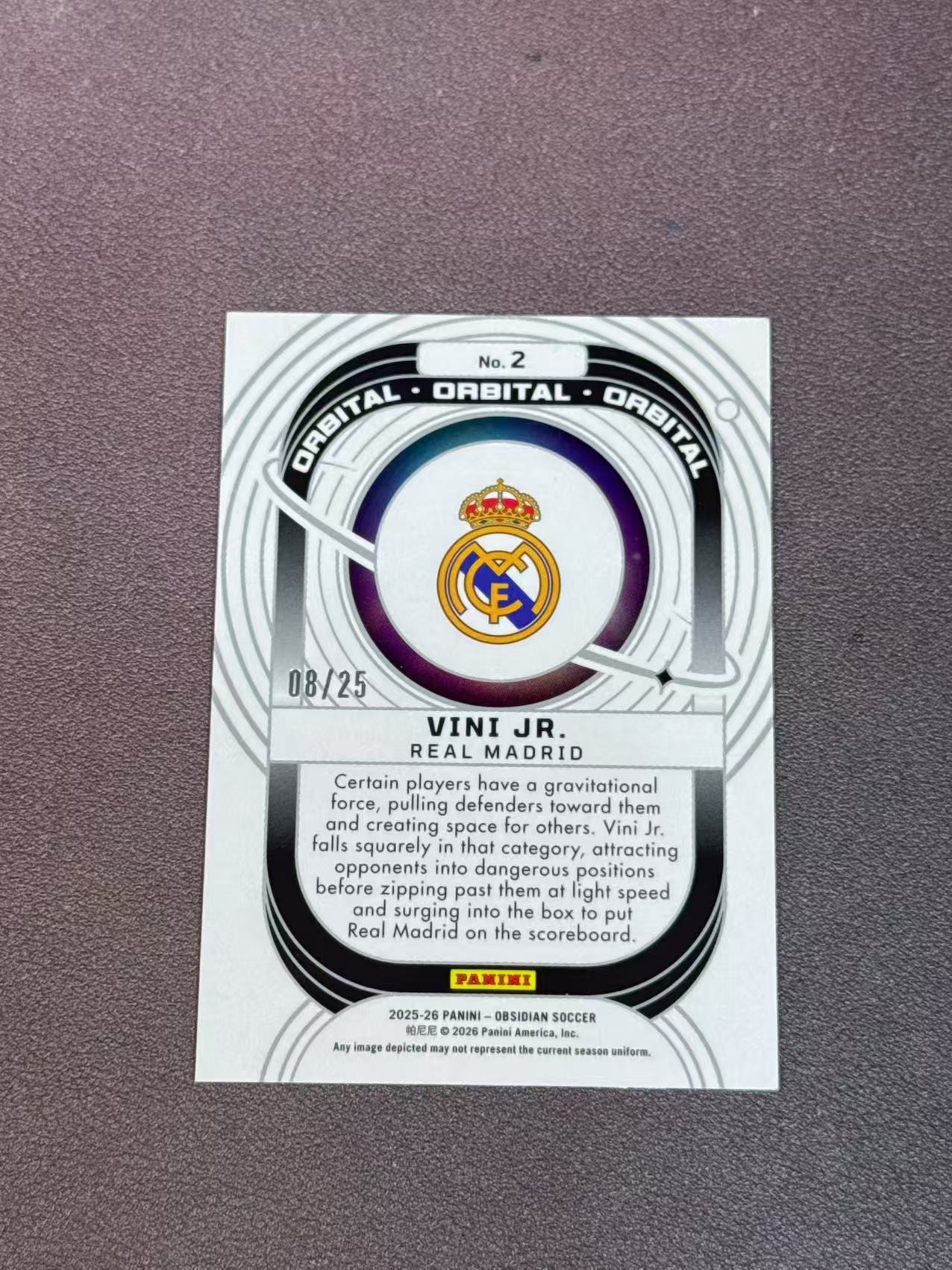 2025-26 Panini Obsidian Vini Jr 黑曜石 巴西 皇马 小熊 维尼修斯 25编 低编