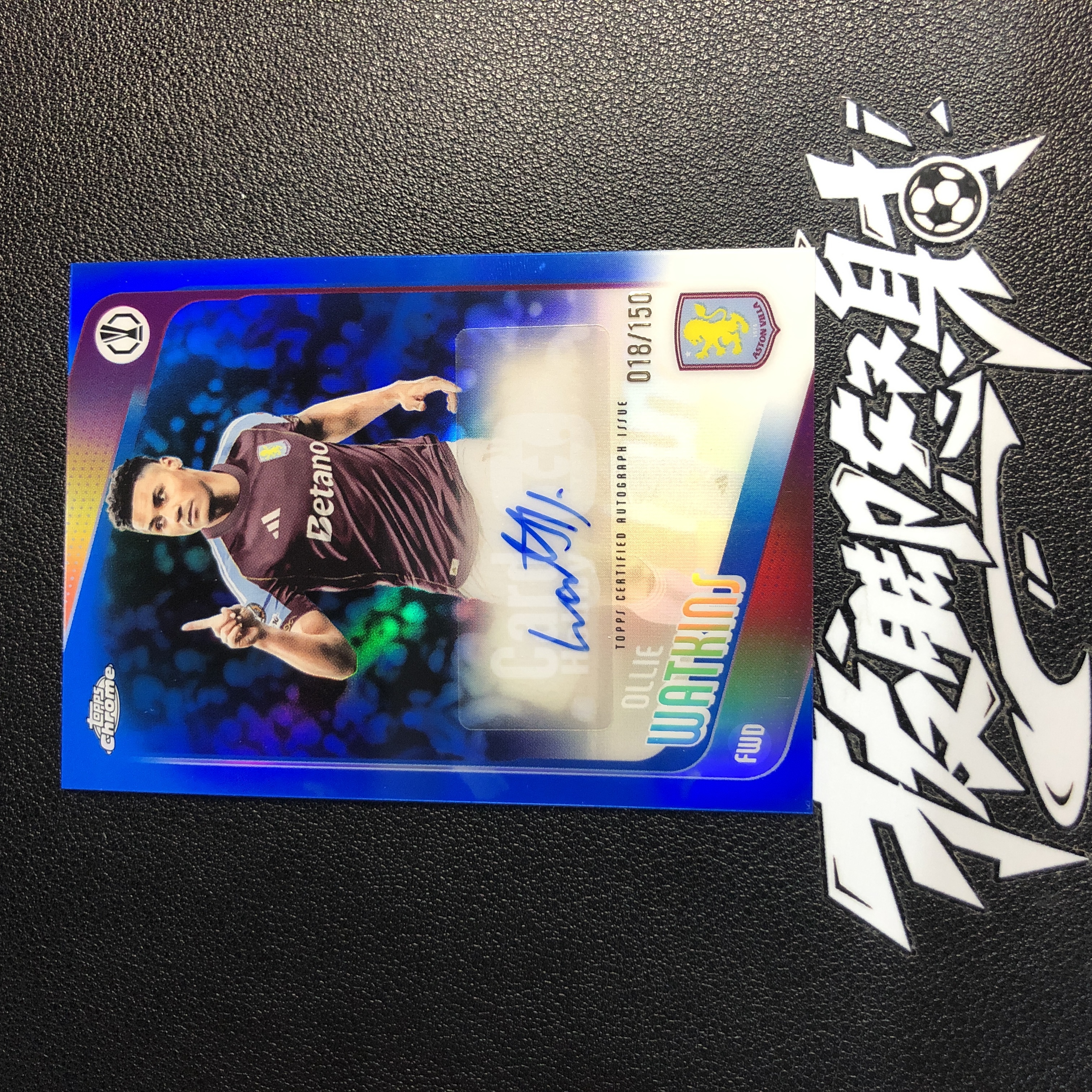 【拔脚代卖】2025-26 Topps Chrome 欧战TC  Ollie Watkins 沃特金斯 阿斯顿维拉 欧联 英格兰 签字 018/150编 蓝折  多图已拍仔细看图顺丰｜拔脚湃湃Q2