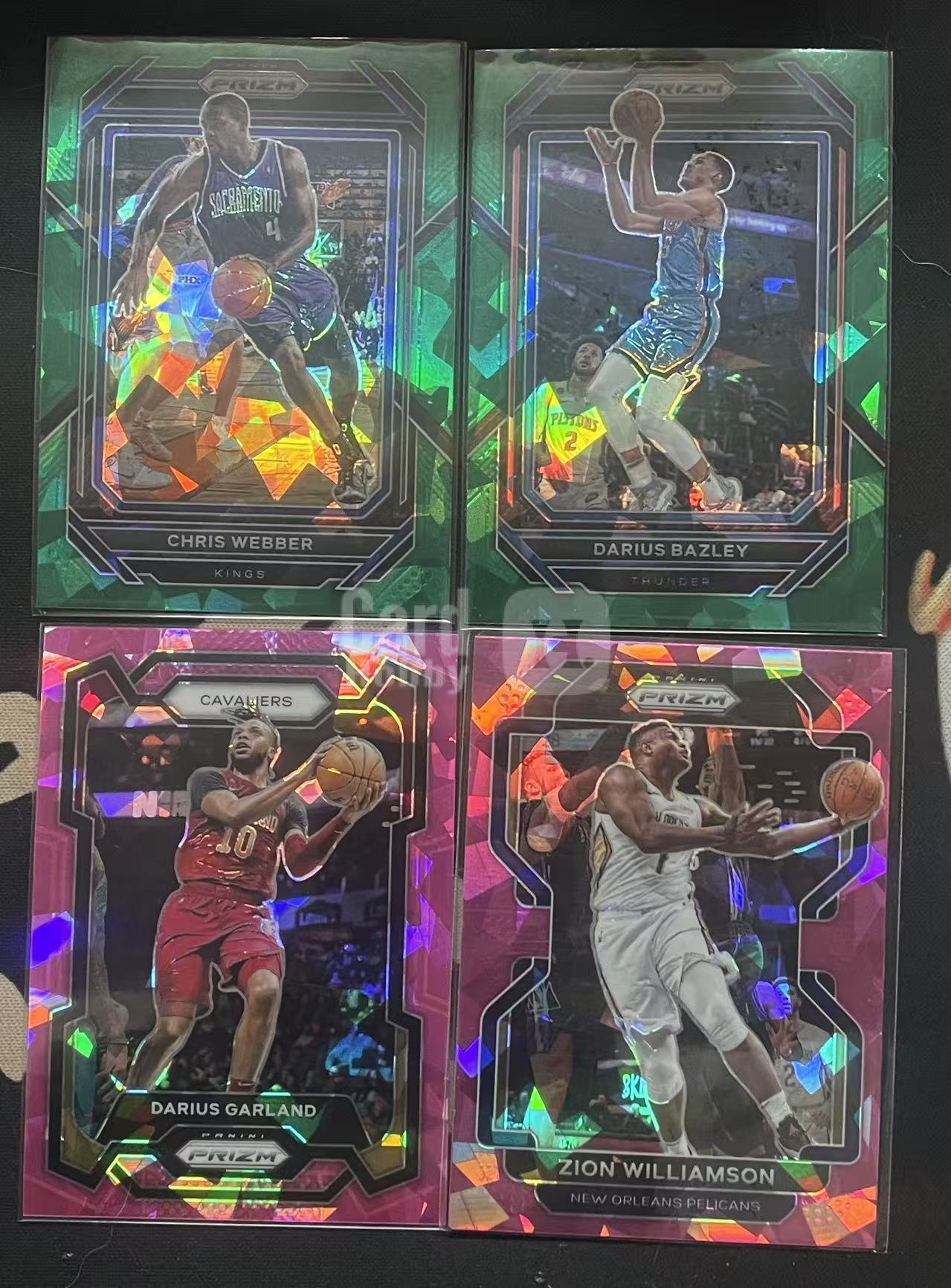 2023-24 Panini Prizm Zion Williamson 锡安·威廉姆斯 加兰 粉碎冰 克里斯·韦伯 达柳斯·贝兹利 绿碎冰 碎冰折 pz 折射 打包 值得投资(猴子卡社)