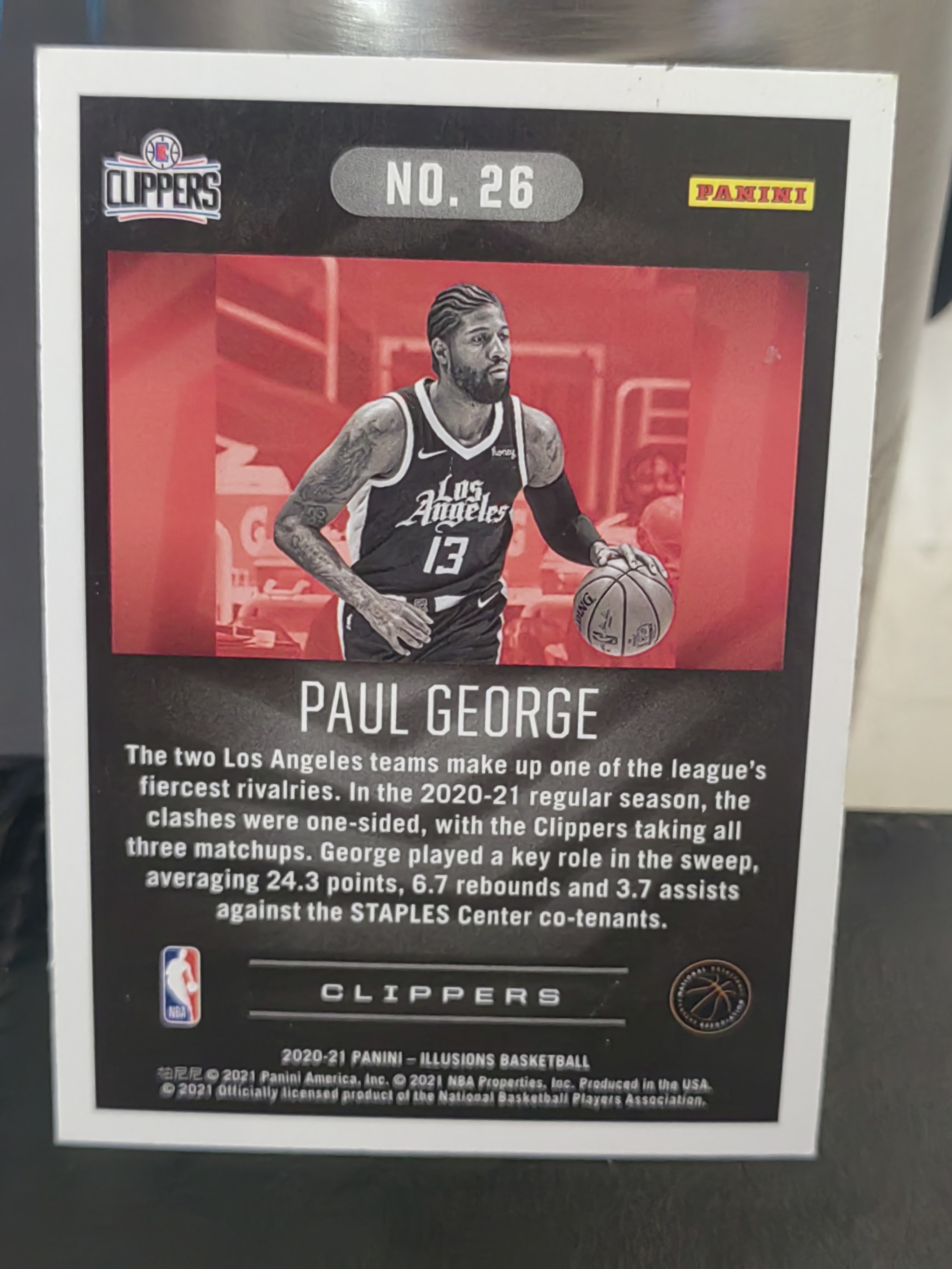 2020-21 Panini Illusions Paul George 幻想 保罗乔治 快船 篮 白边白角 不保卡品 卡品如图