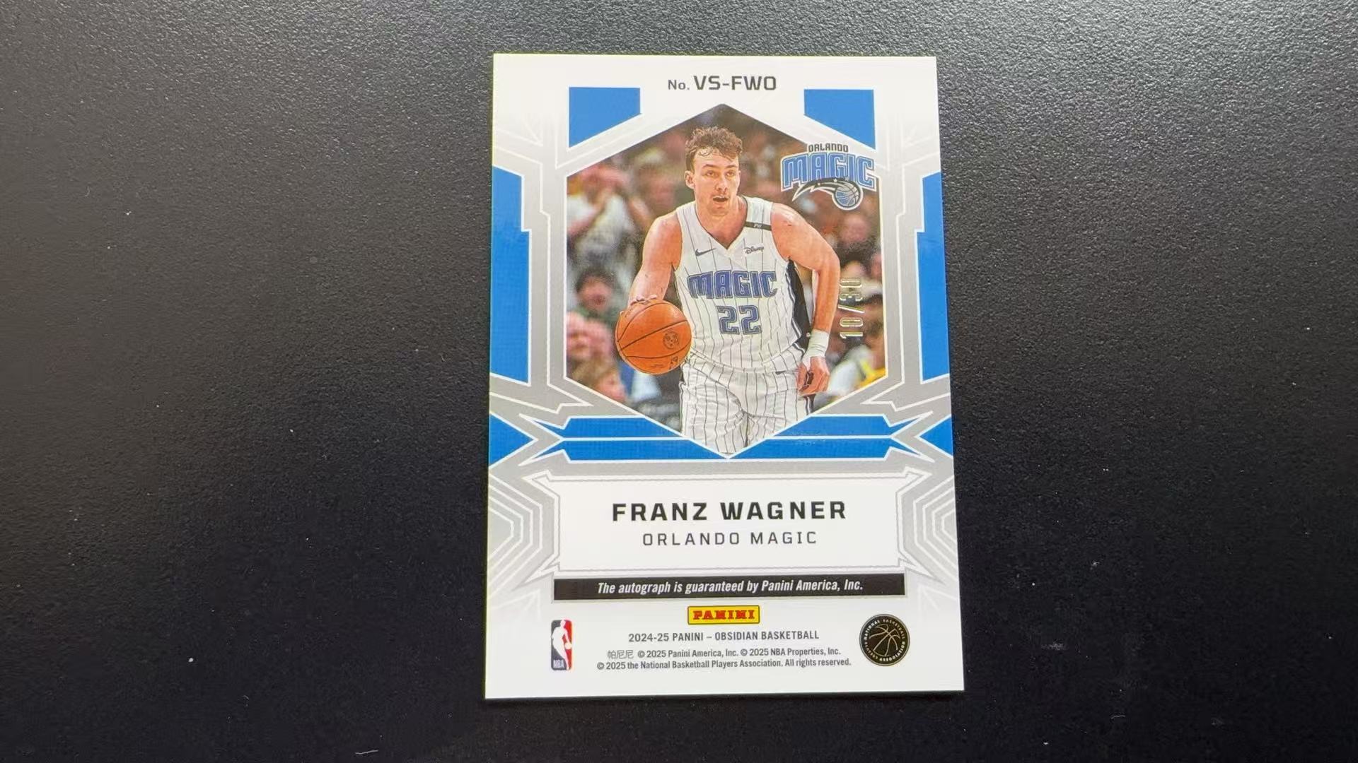 【Pw代卖】2024-25Panini 篮球黑曜石 Franz Wagner 弗朗茨 瓦格纳 小瓦格纳 魔术 签字 青蓝折 30编 收藏必备 萝卜哥
