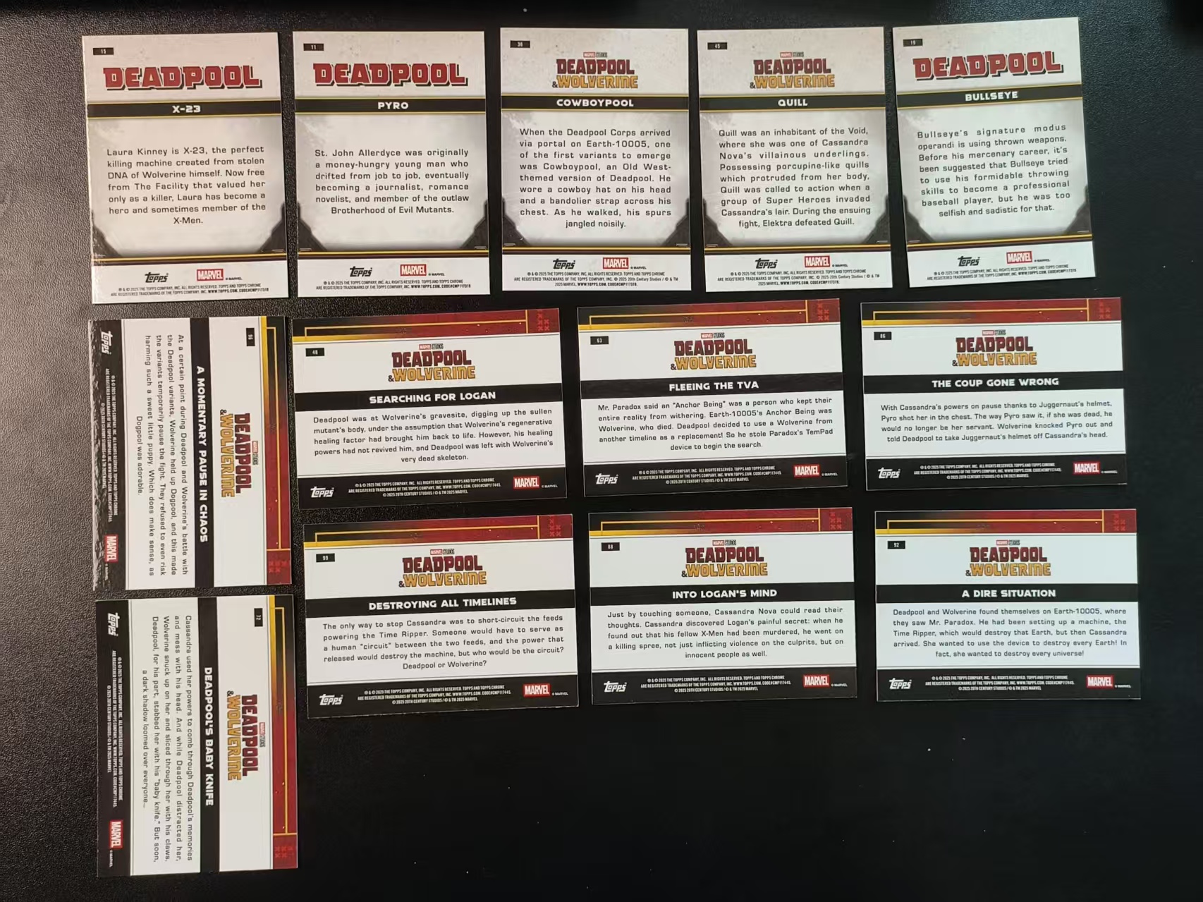 2025 Topps Chrome Marvel Deadpool 漫威 死侍与金刚狼 X-23 死侍 等 银碎闪折 13张打包 卡品如图 拍前看描述 只合并当天 不累计