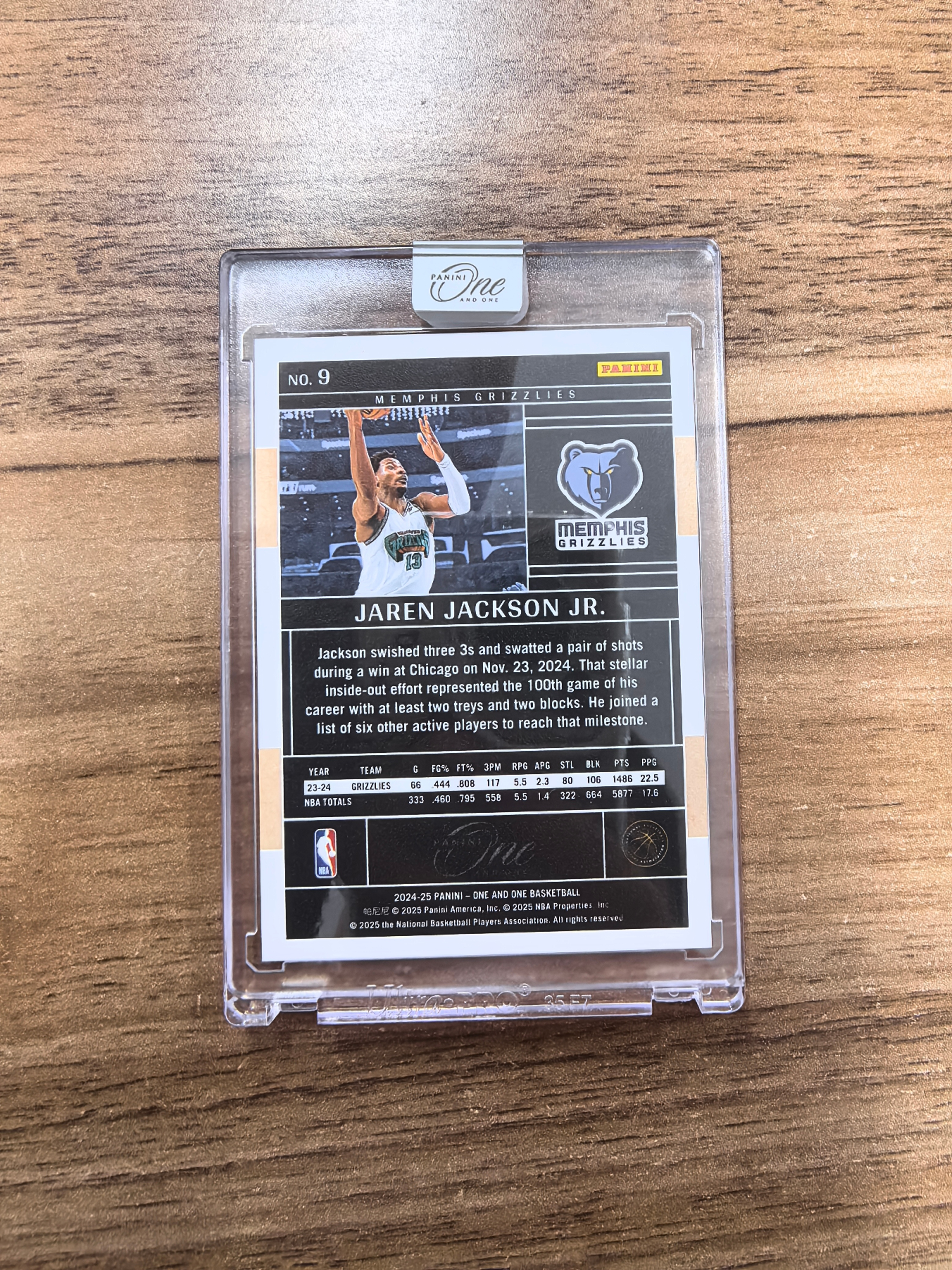 2024-25 Panini One and One Jaren Jackson Jr. One 灰熊 杰伦杰克逊 03/15编 红折 折射 原封砖 实卡精美 卡品如图 收藏必入 流浪