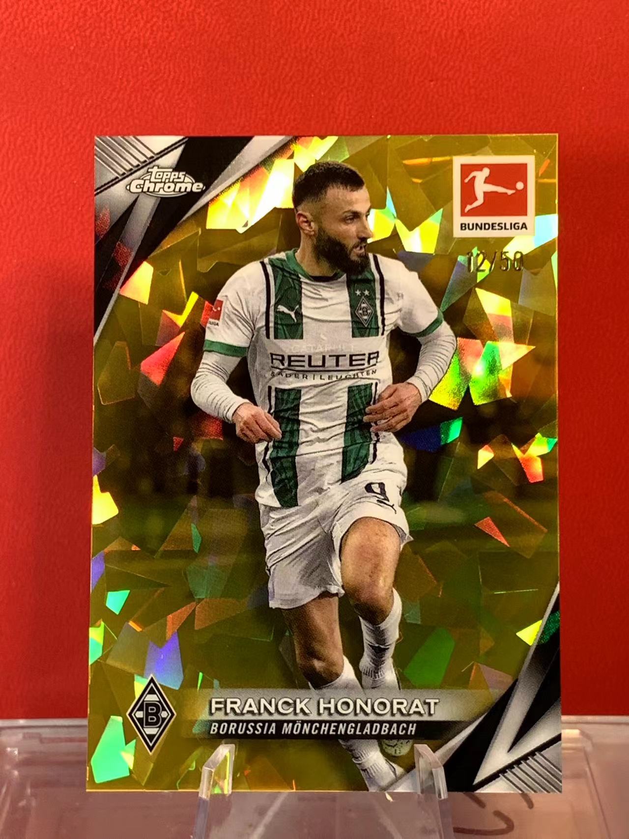 (詹叔代拍)2025 Topps Chrome Franck Honorat 德甲 蓝宝石 洪诺拉特 门兴格拉德巴赫 12/50编 金碎冰折 卡品如图 顺丰寄付 泰山