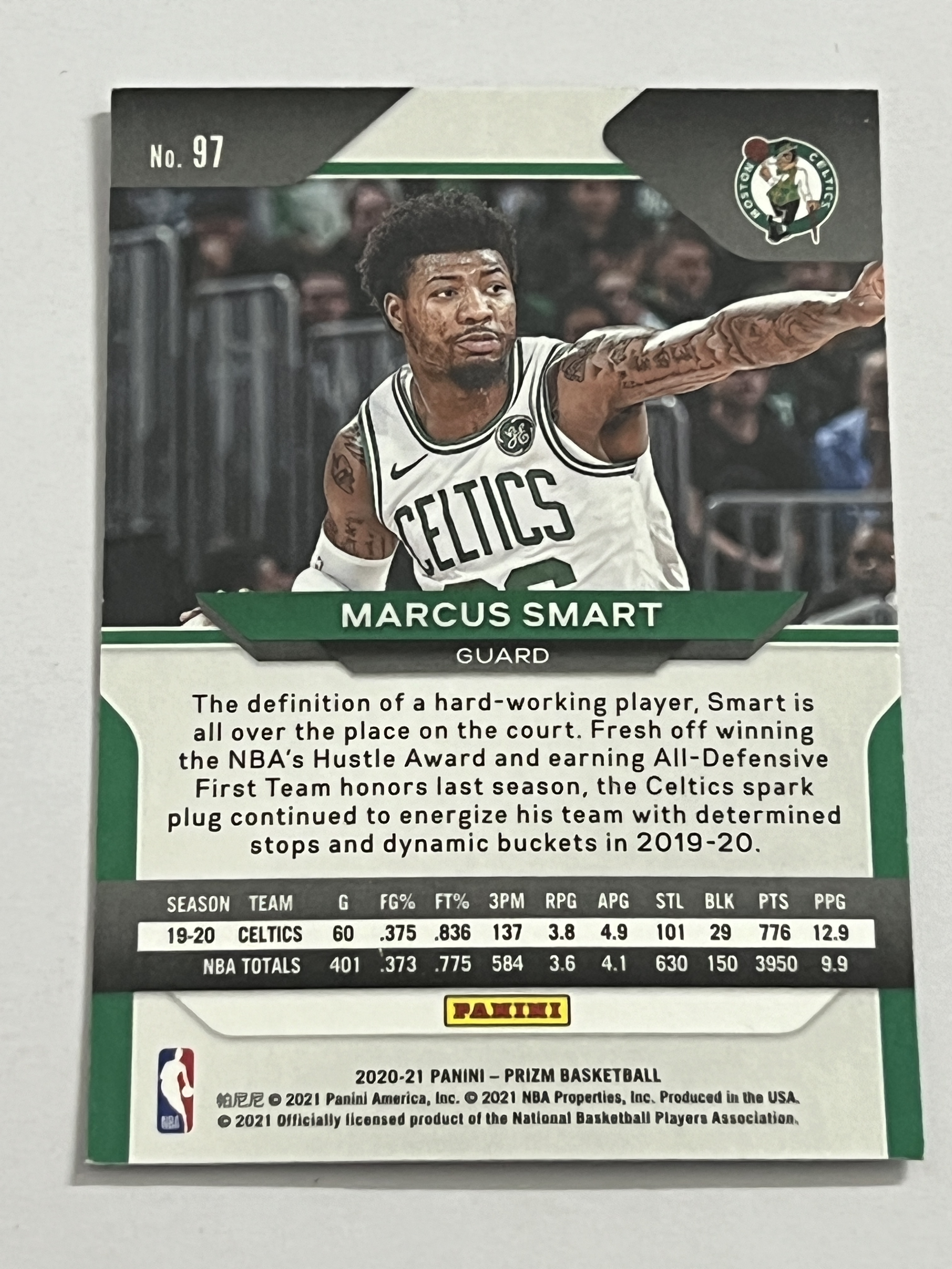 2020-21 Panini Prizm Marcus Smart 马库斯 斯玛特 凯尔特人队 《 热门球星 收藏必备 》 凑套必备 实卡精美 #97