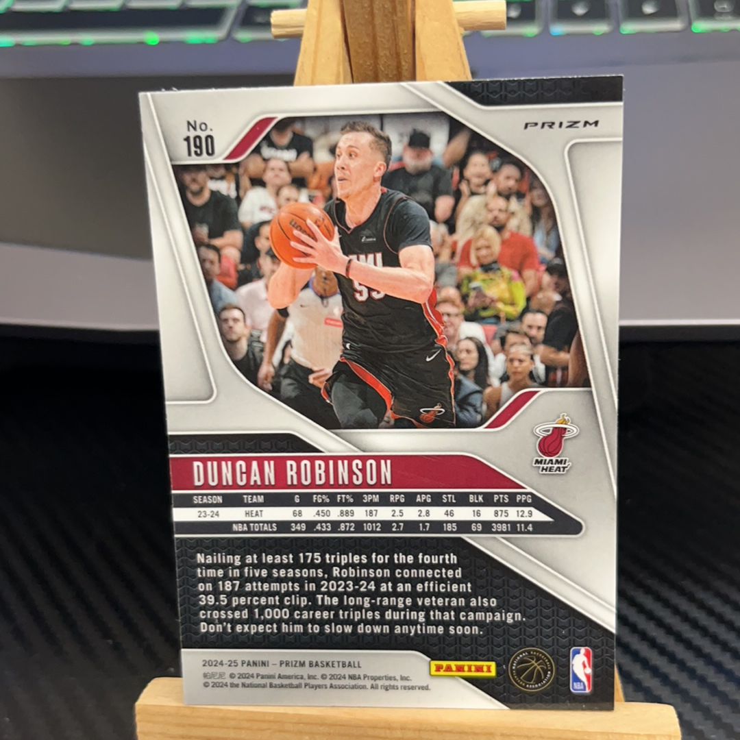 2024-25 Panini Prizm Duncan Robinson 邓肯 鲁滨逊 热火 银碎冰 银折 折射 prizm系列 pz 卡品如图 凑图必备 值得收藏! 免费代卖!